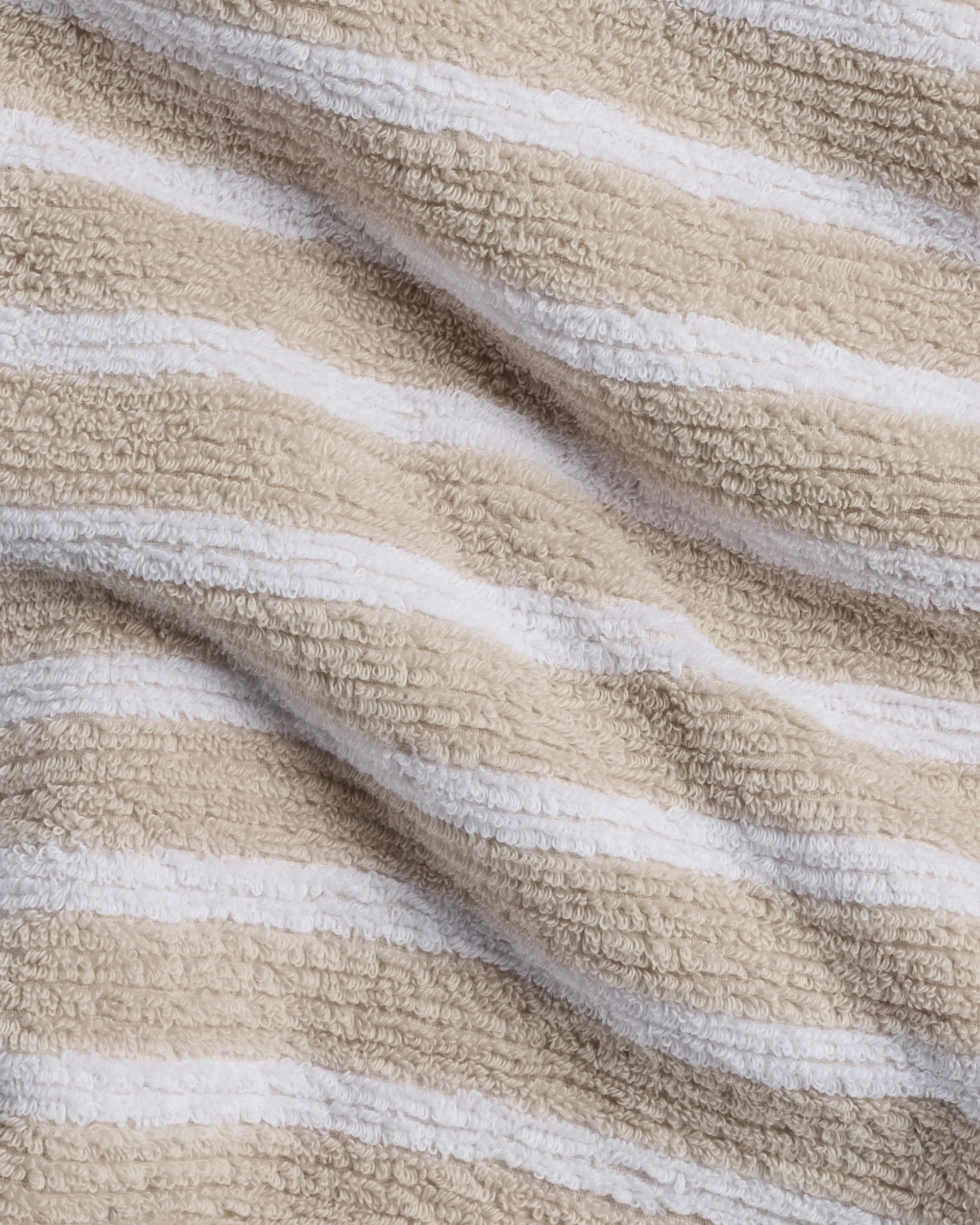 Organic Resort Stripe Towels (Bone with White) - Image 3