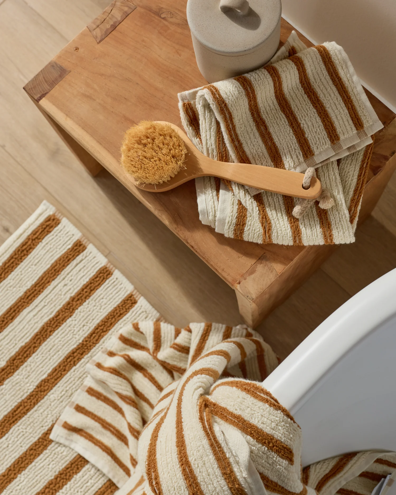 Organic Resort Stripe Towels (Butter with Honey) - Image 6