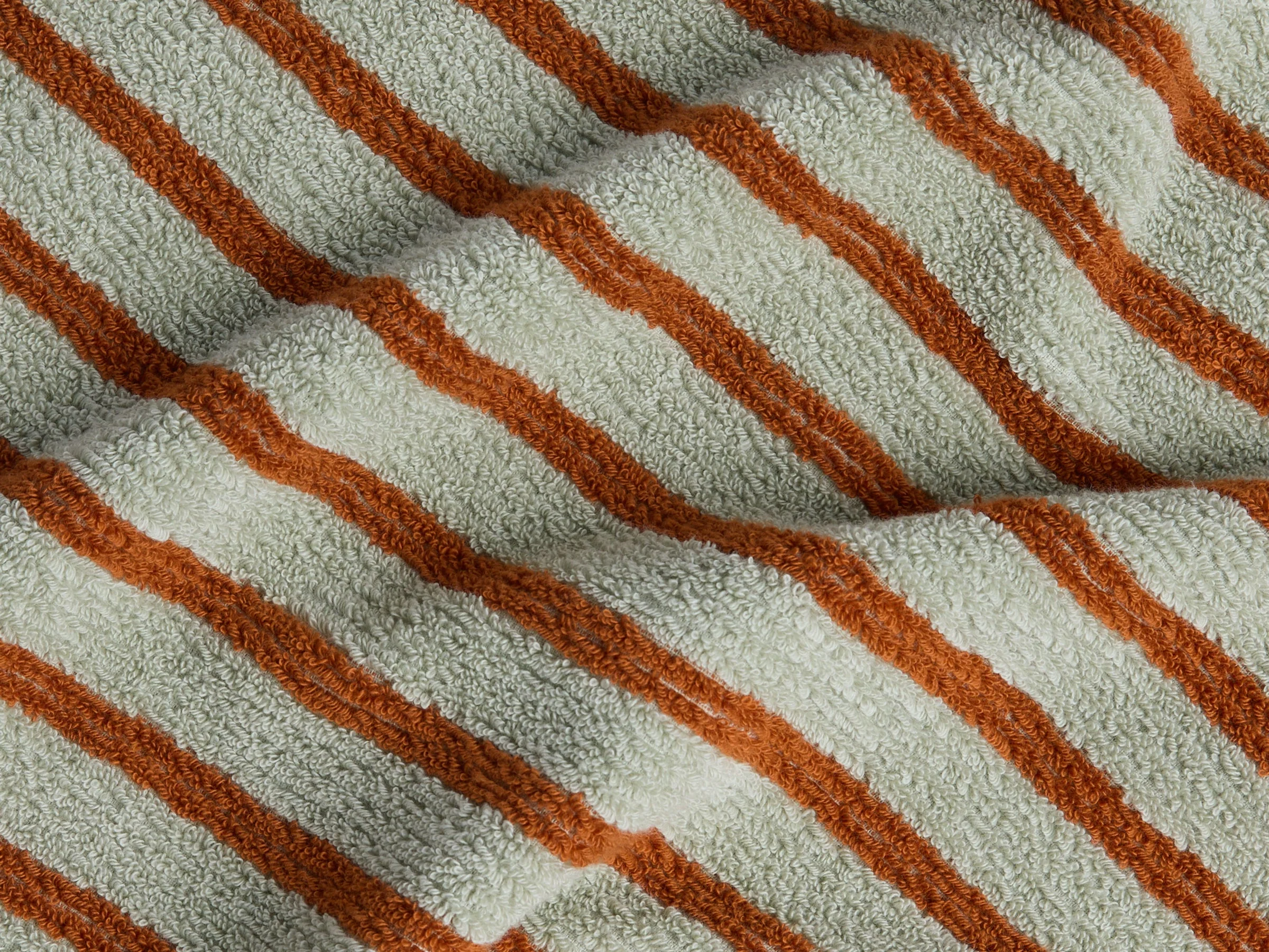 2+2 Organic Resort Stripe Bath Bundle - Sage with Russet - Image 3