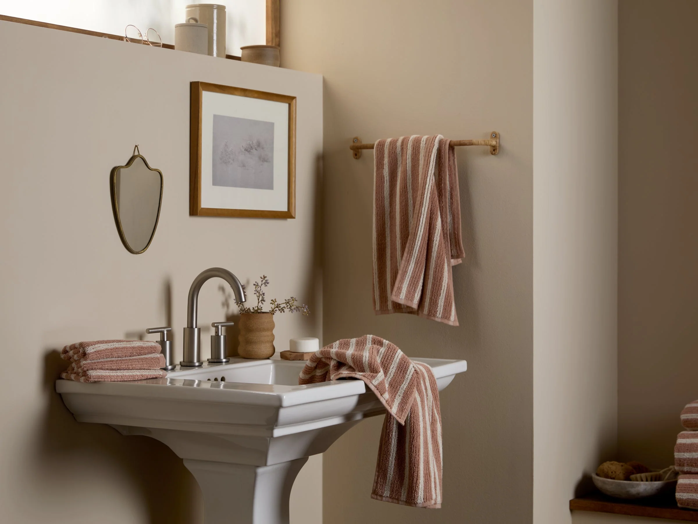 6+6 Organic Resort Stripe Bath Bundle -  Adobe with Butter - Image 2