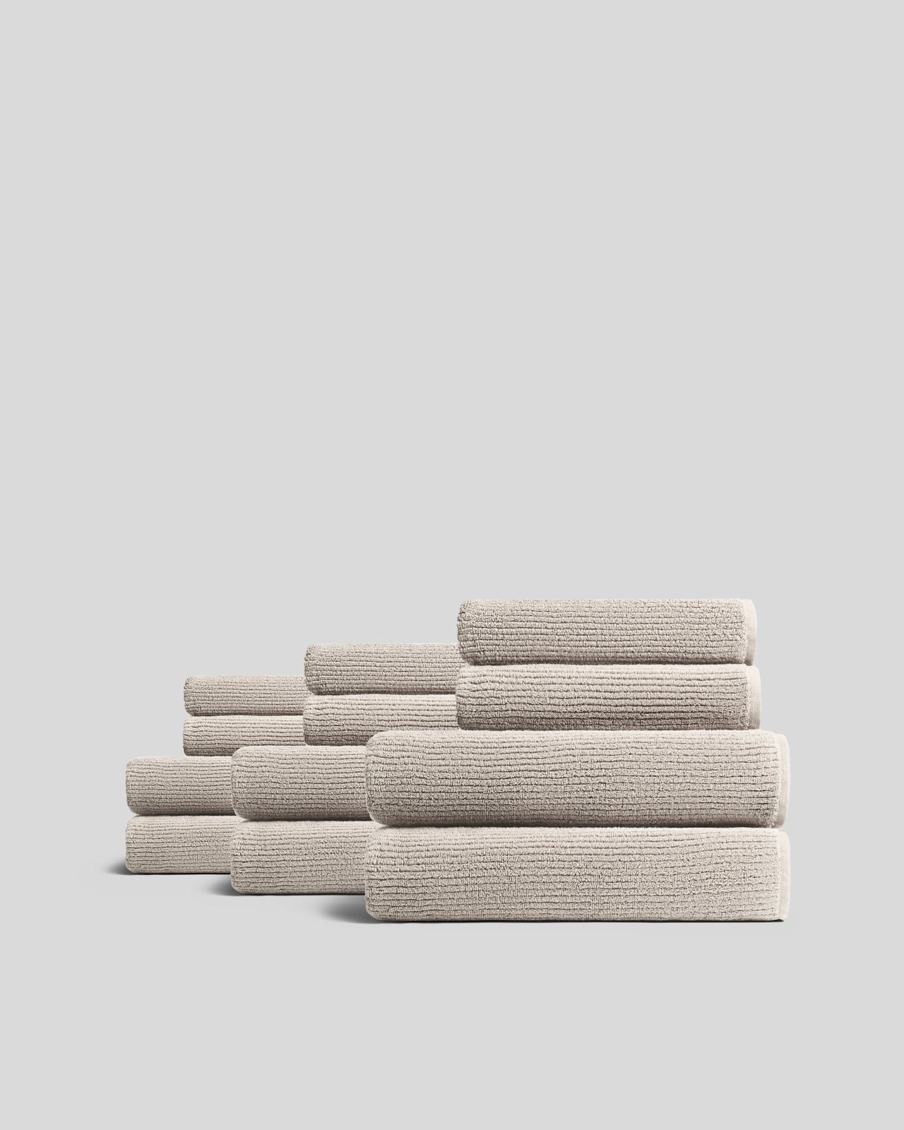 6+6 Soft Rib Bath Bundle - Bone