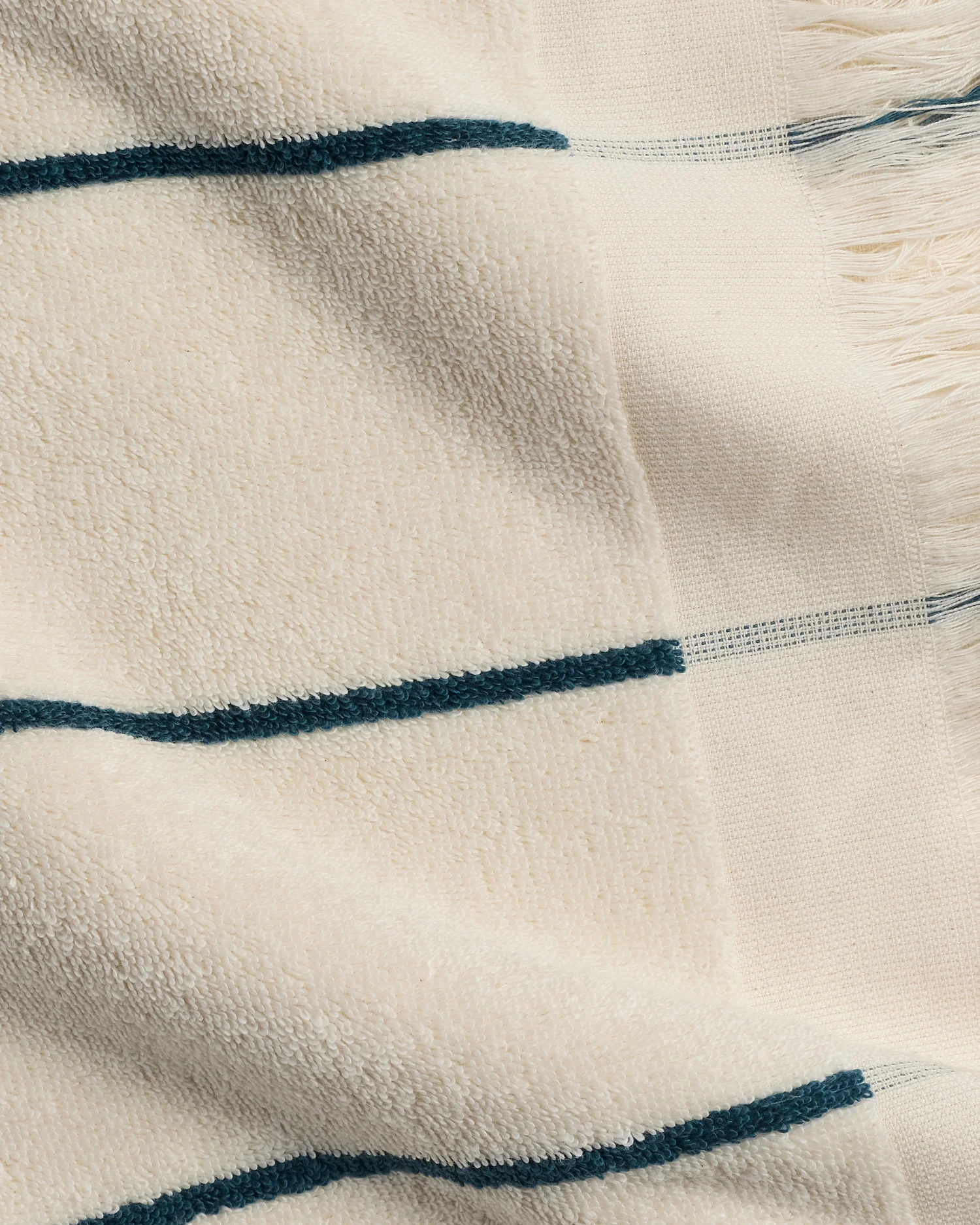 Bayside Beach Towel (Natural with Peacock) - Image 3