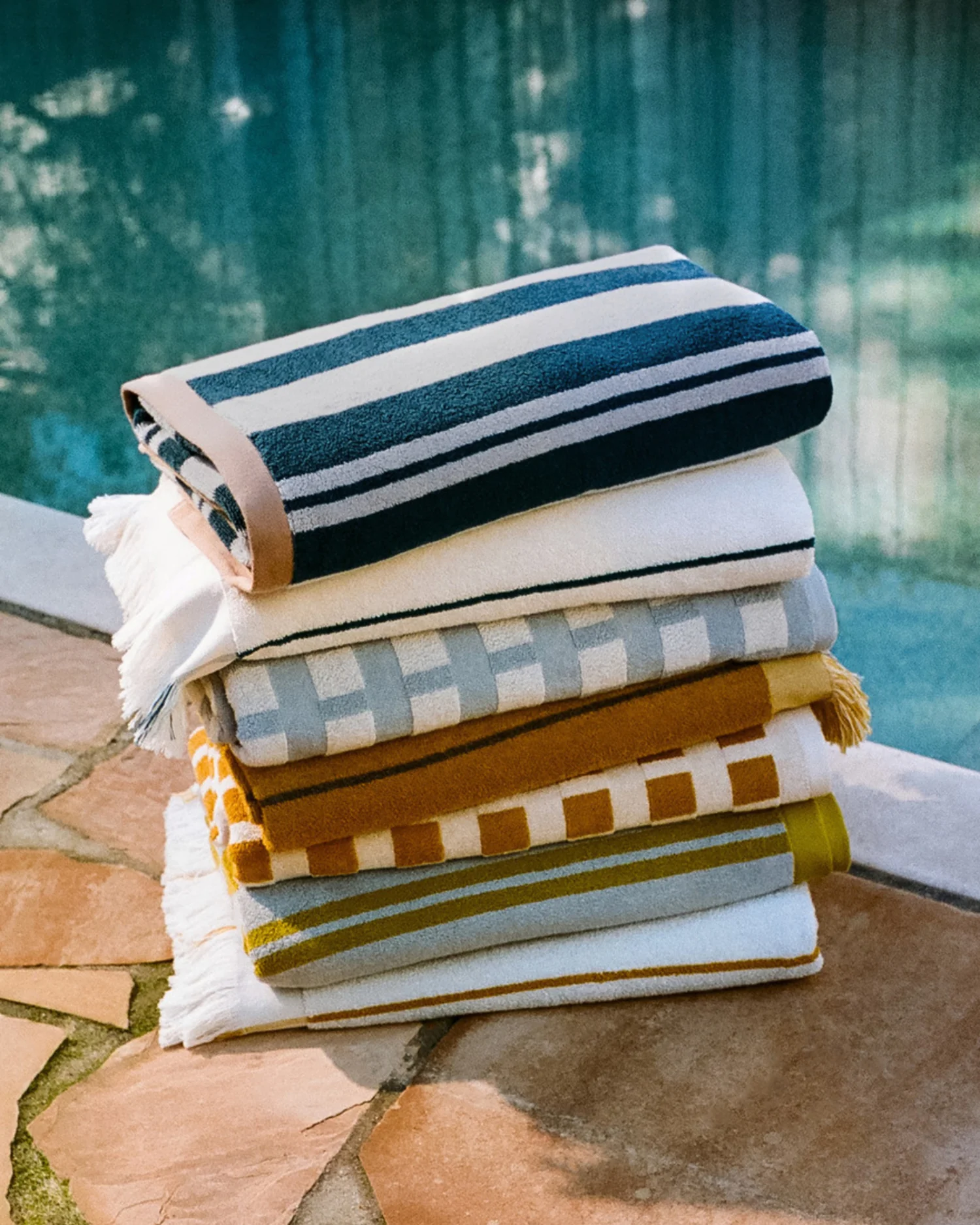 4x Bayside Beach Towel Bundle - Natural with Peacock - Image 5