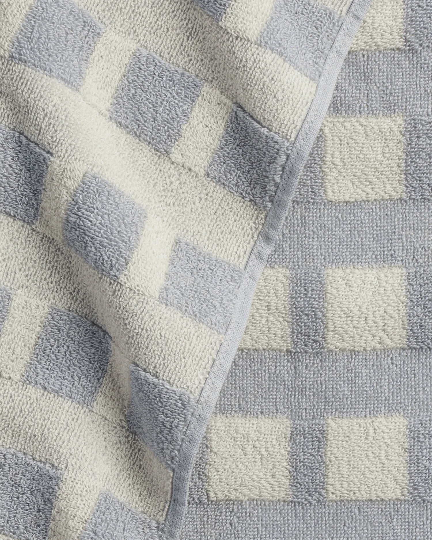 4x Capri Check Towel Bundle - Sky with Natural - Image 3