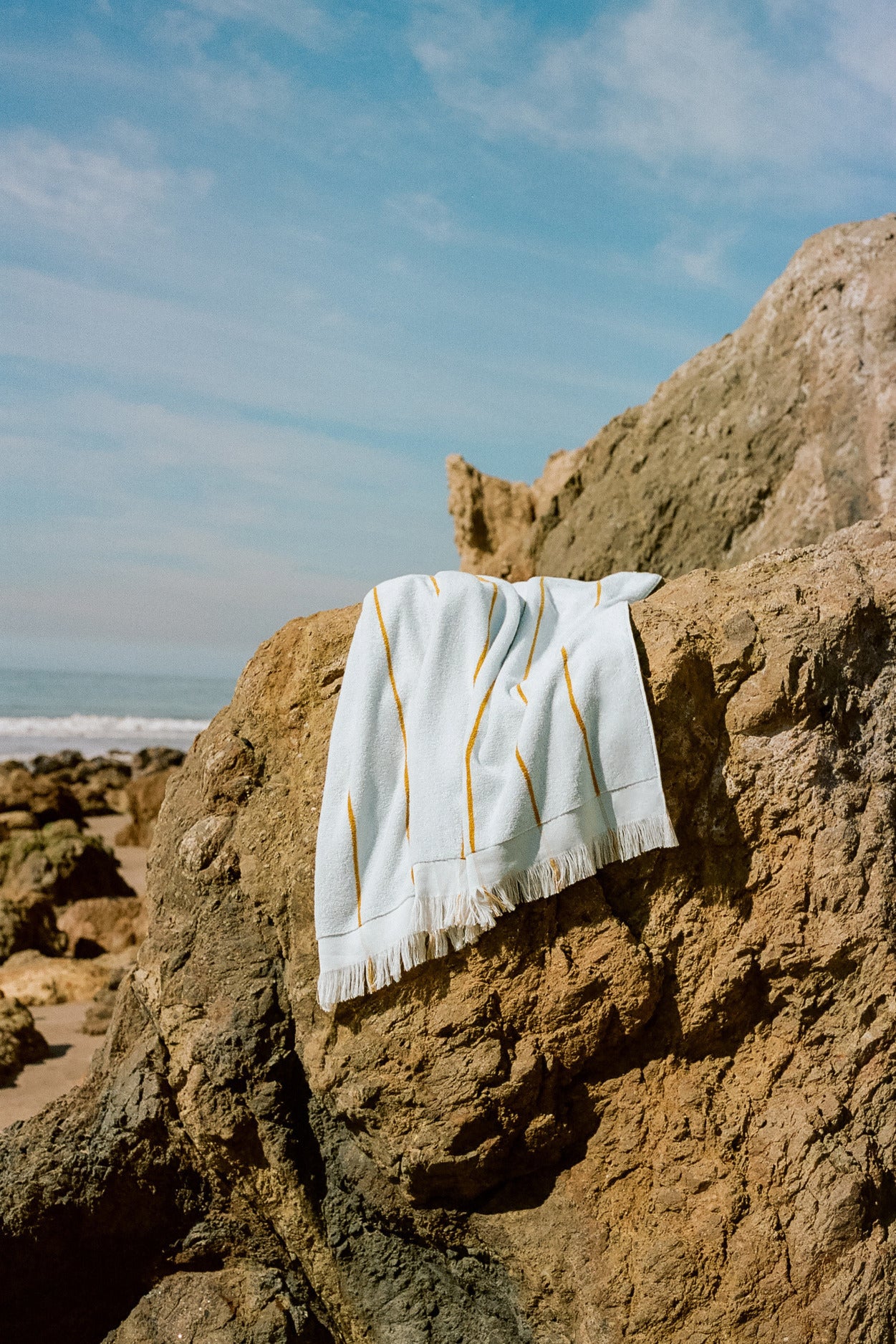 Bayside Beach Towel (Lagoon with Marigold) - Image 4