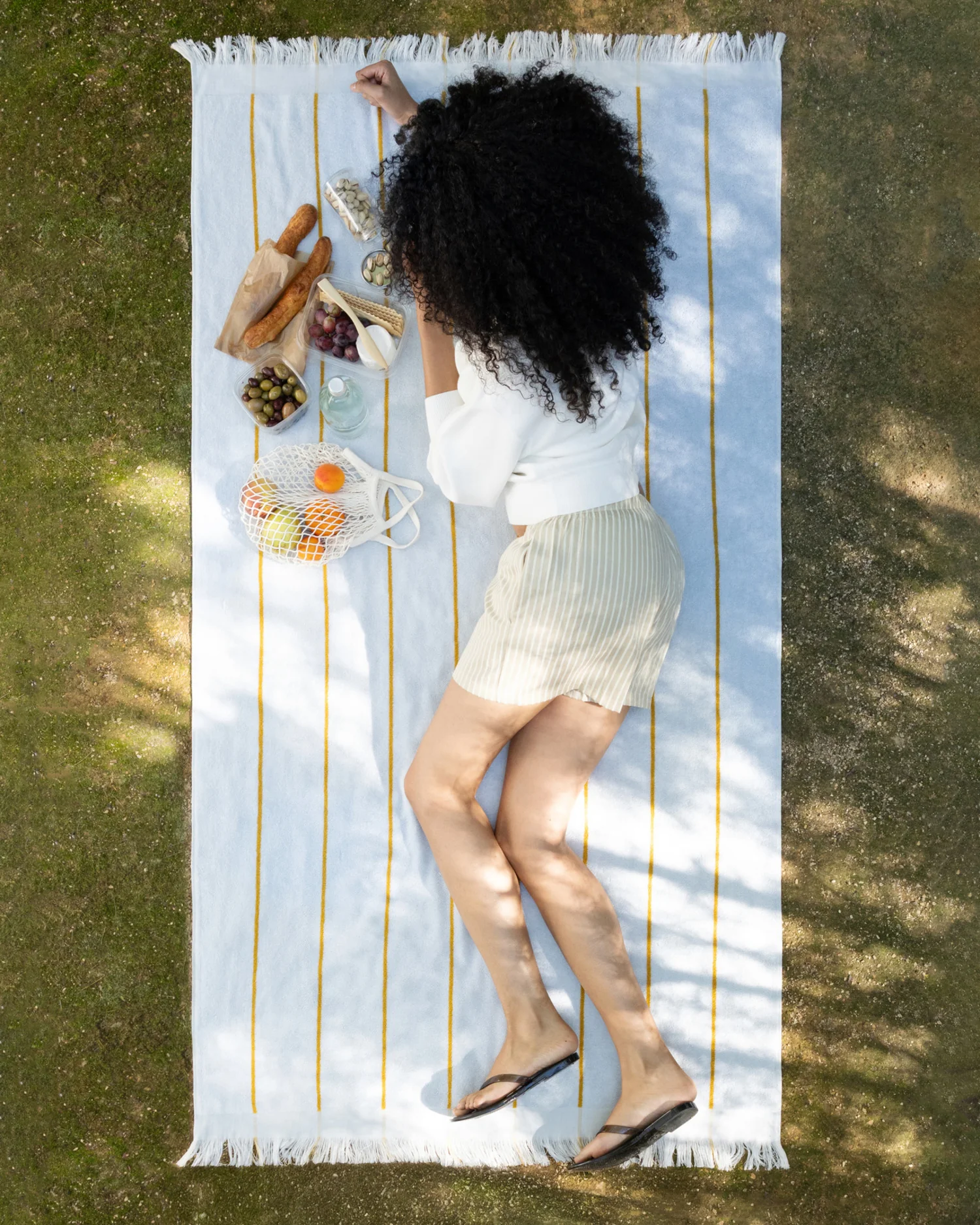 Bayside Beach Towel (Lagoon with Marigold) - Image 5