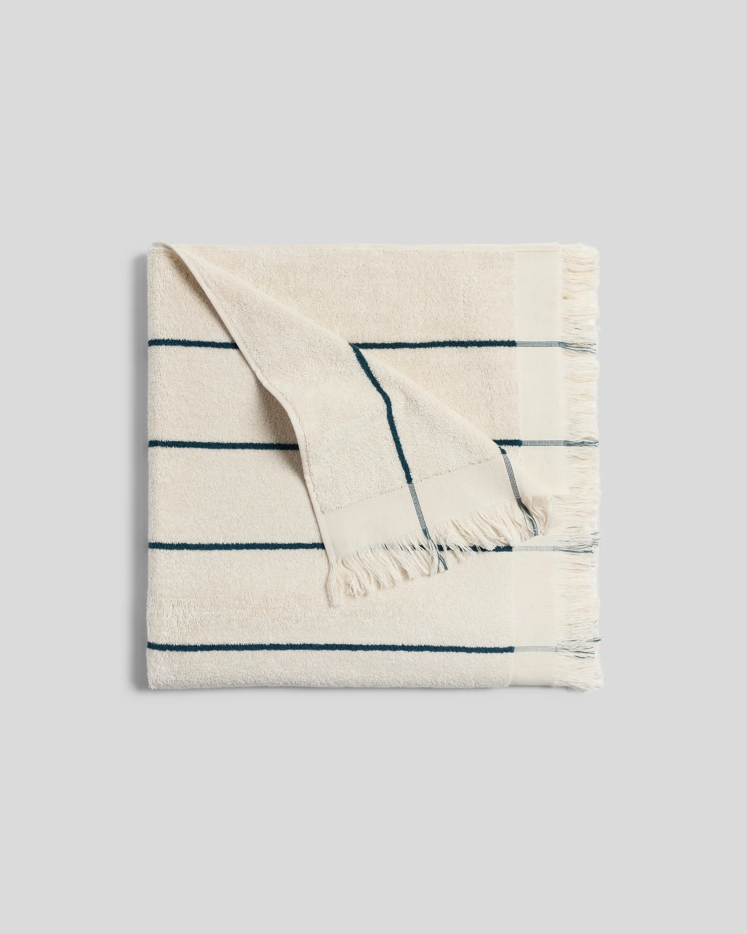 Bayside Beach Towel (Natural with Peacock)