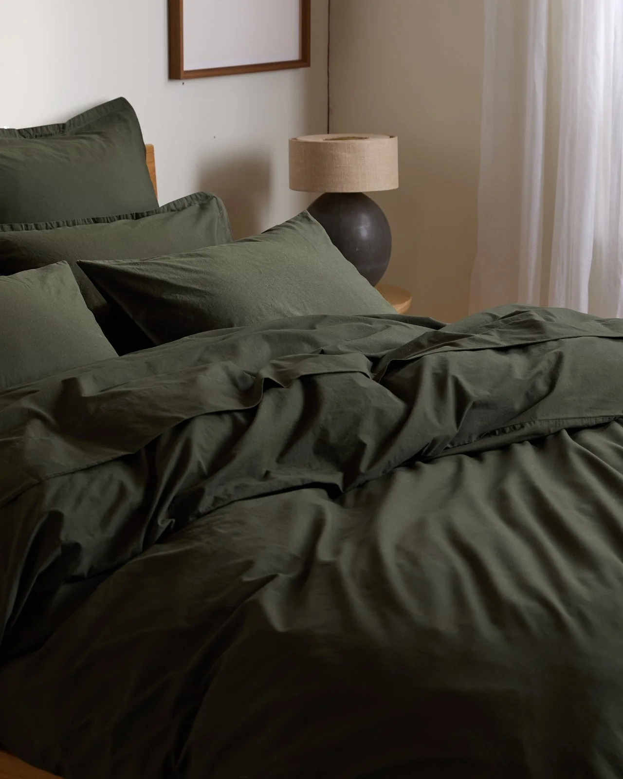 Brushed Cotton Duvet Cover (Evergreen) - Image 2
