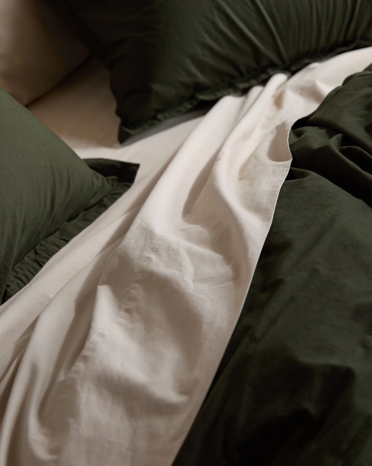 Brushed Cotton Duvet Cover Set - Evergreen TW/XL - Image 4