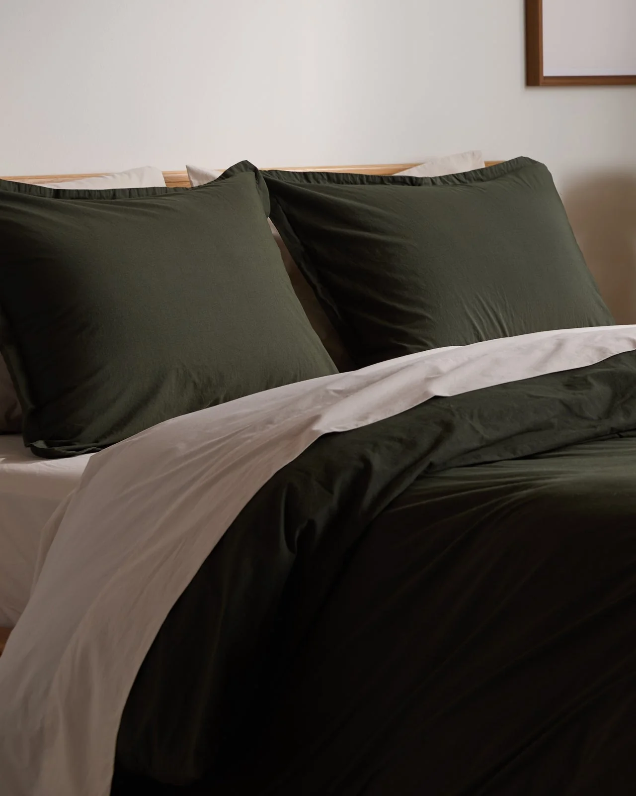Brushed Cotton Duvet Cover Set - Evergreen TW/XL - Image 5