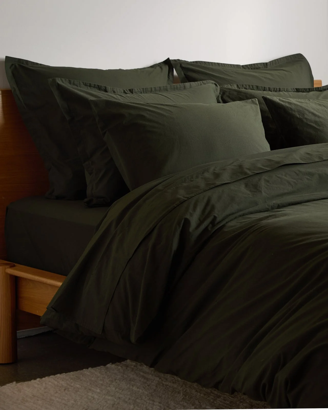 Brushed Cotton Fitted Sheet (Evergreen) - Image 2