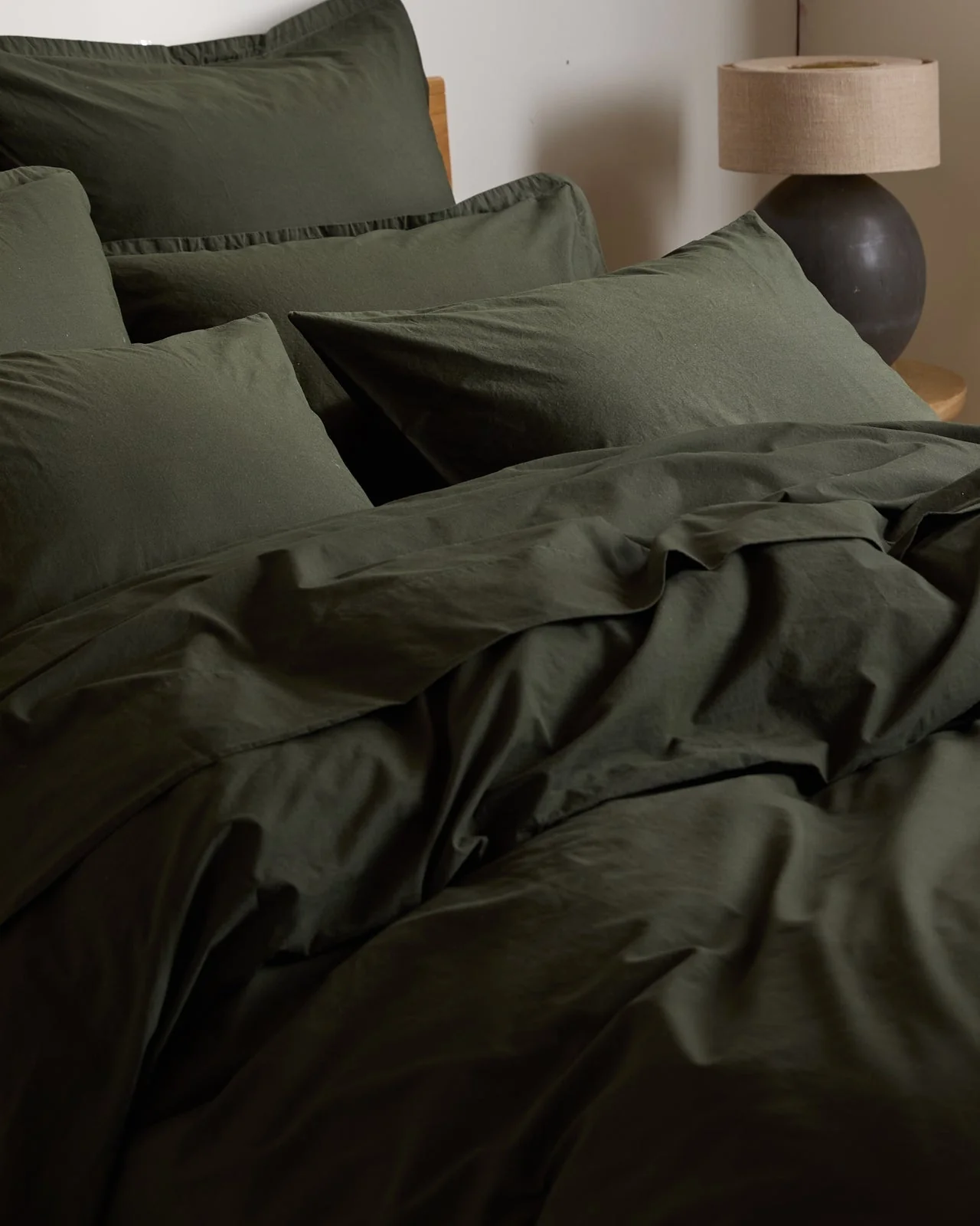 Brushed Cotton Pillowcase Set - Evergreen - Image 2