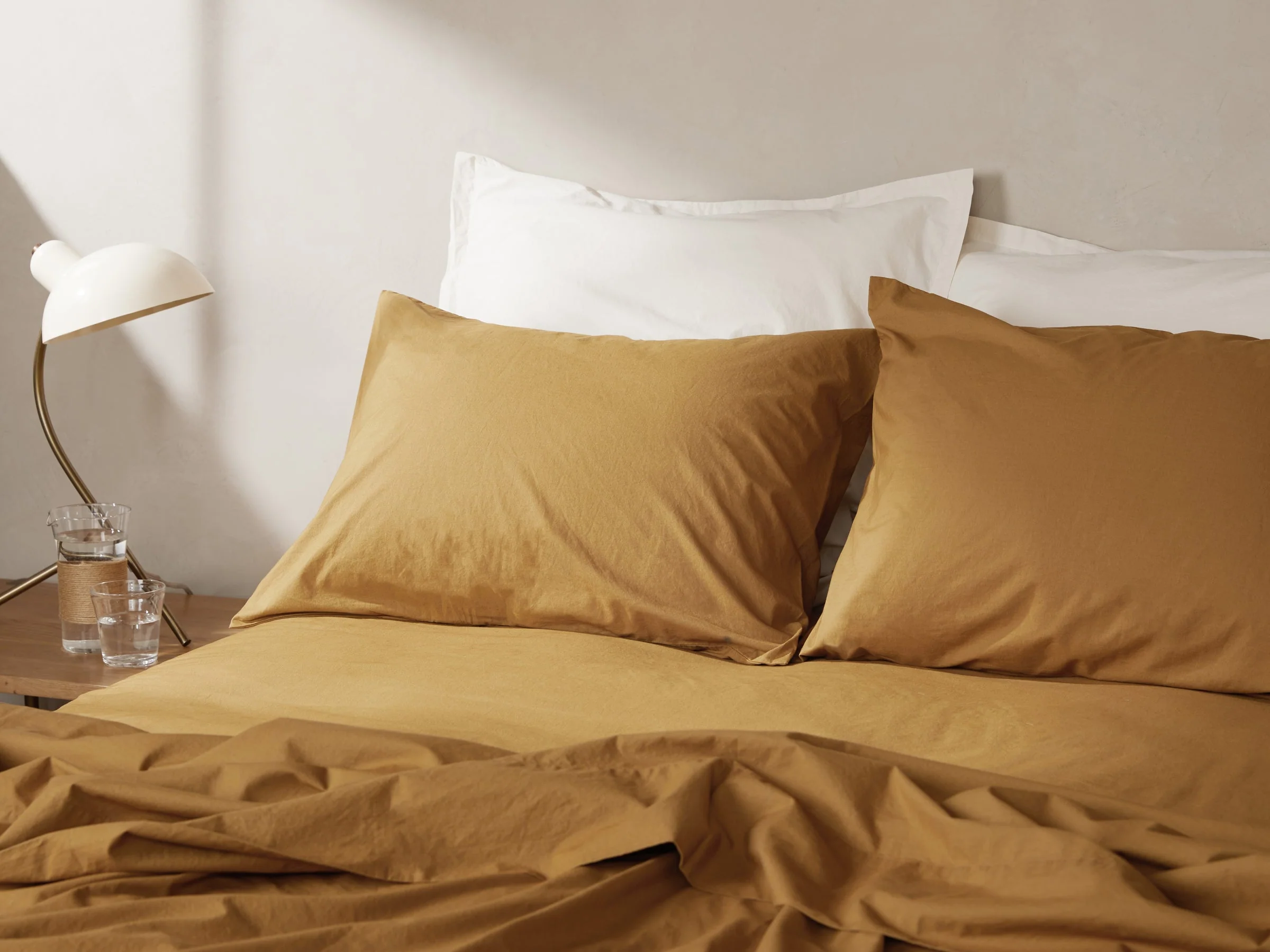 Brushed Cotton Pillowcase Set - FINAL SALE (Ochre) - Image 4