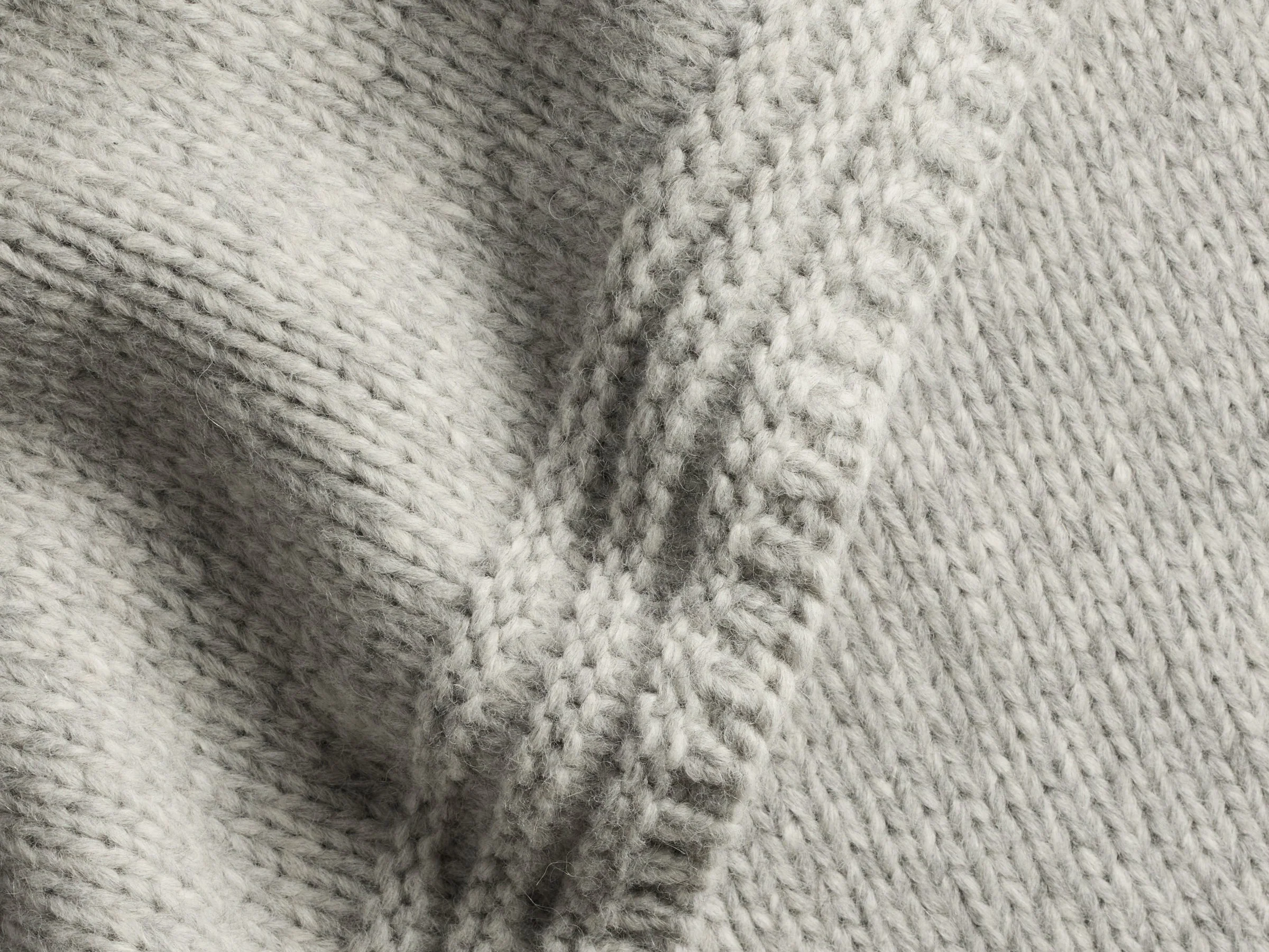 Classic Knit Alpaca Throw - FINAL SALE (Light Heather Grey) - Image 3
