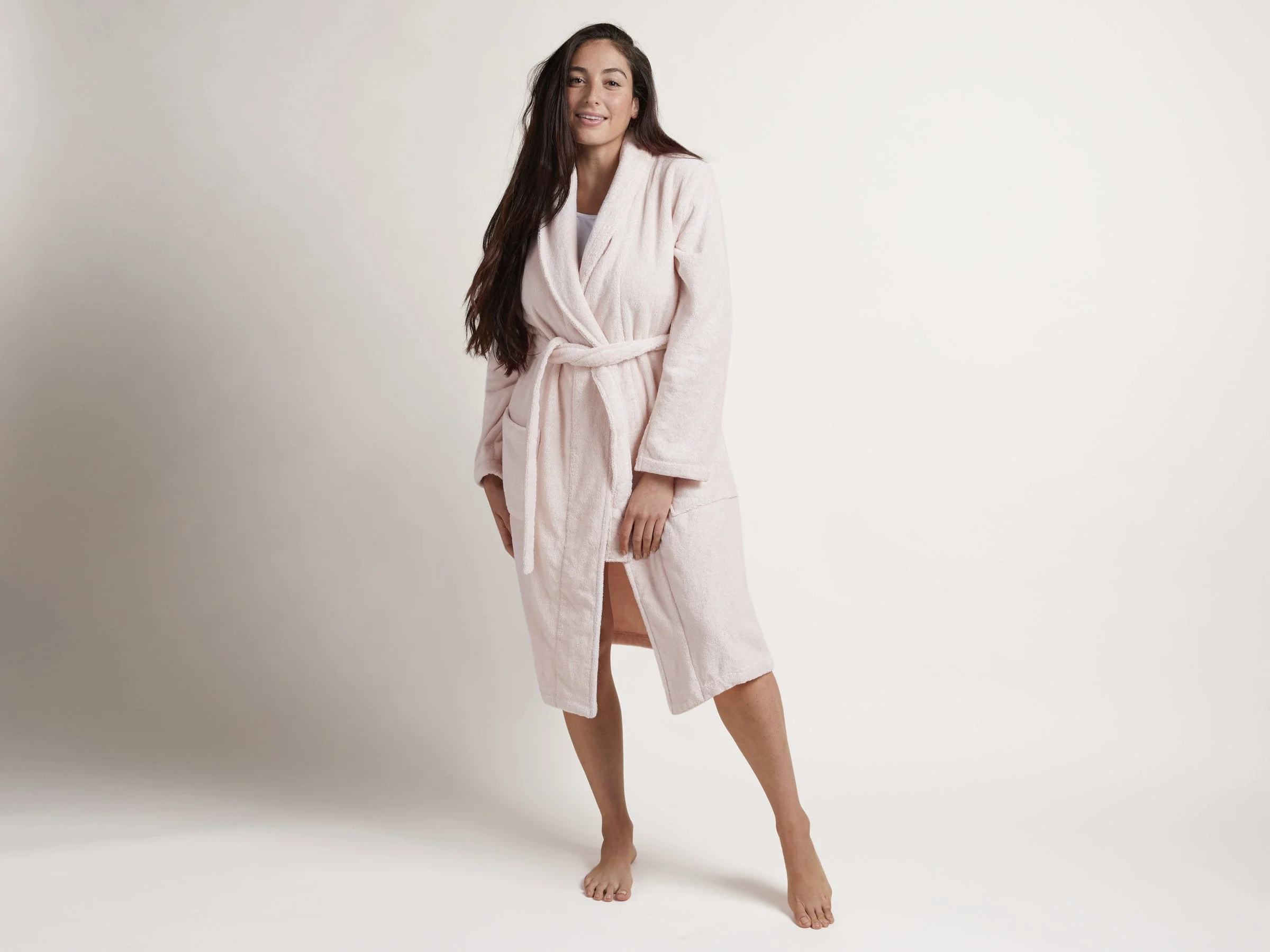 Classic Turkish Cotton Robe - FINAL SALE (Blush) - Image 4