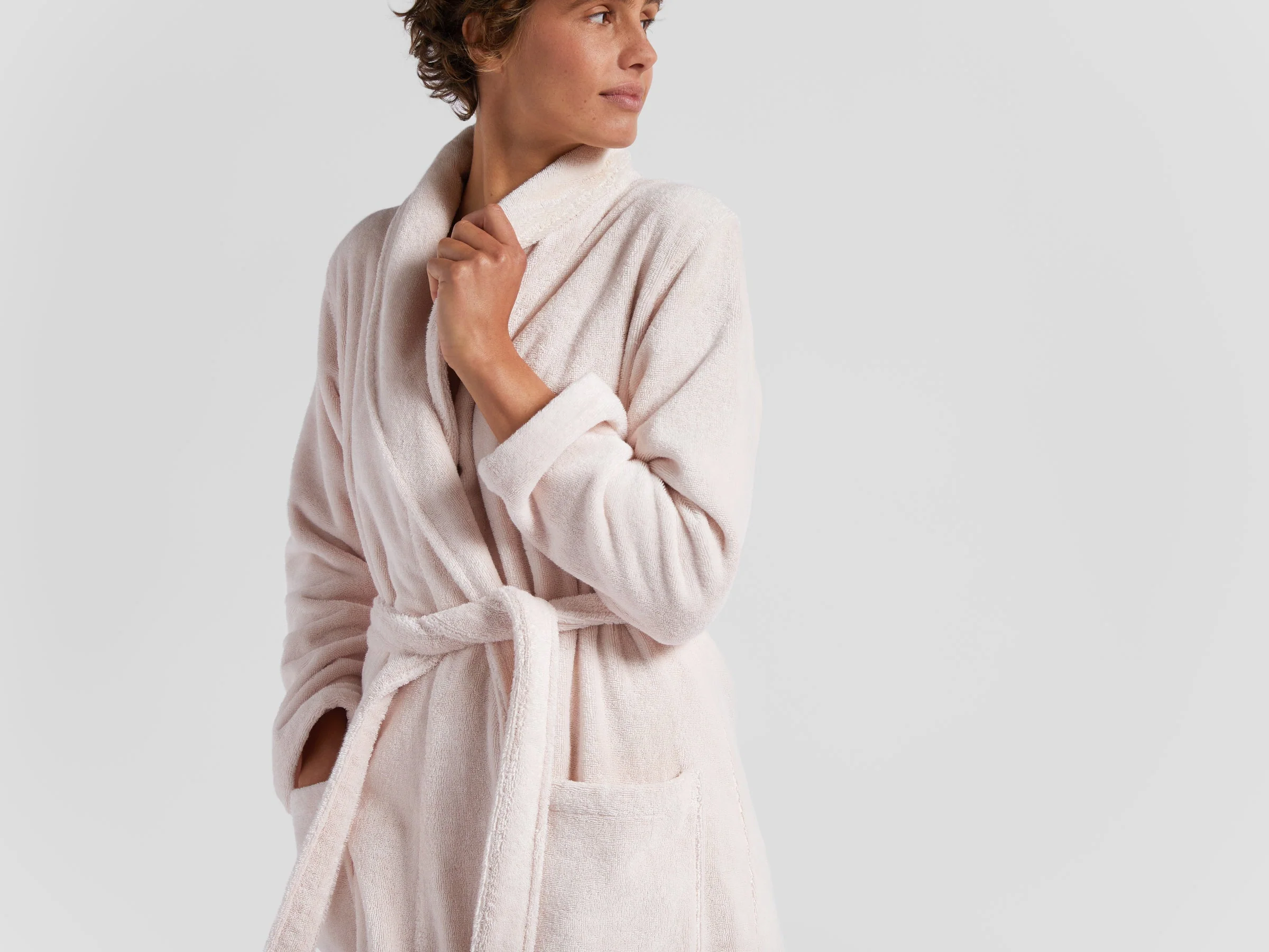 Classic Turkish Cotton Robe - FINAL SALE (Blush) - Image 6