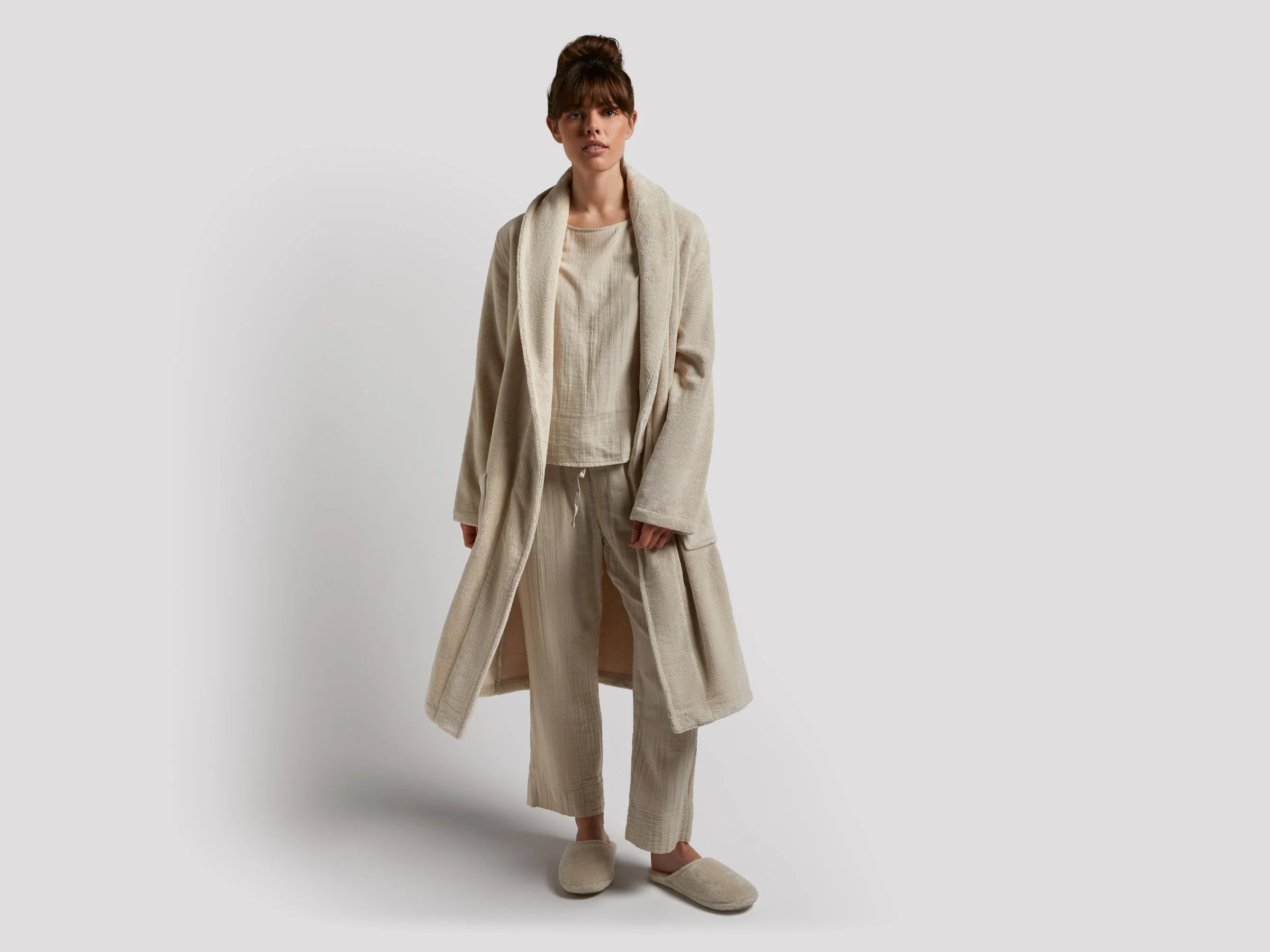 Classic Turkish Cotton Robe - FINAL SALE (Bone) - Image 4