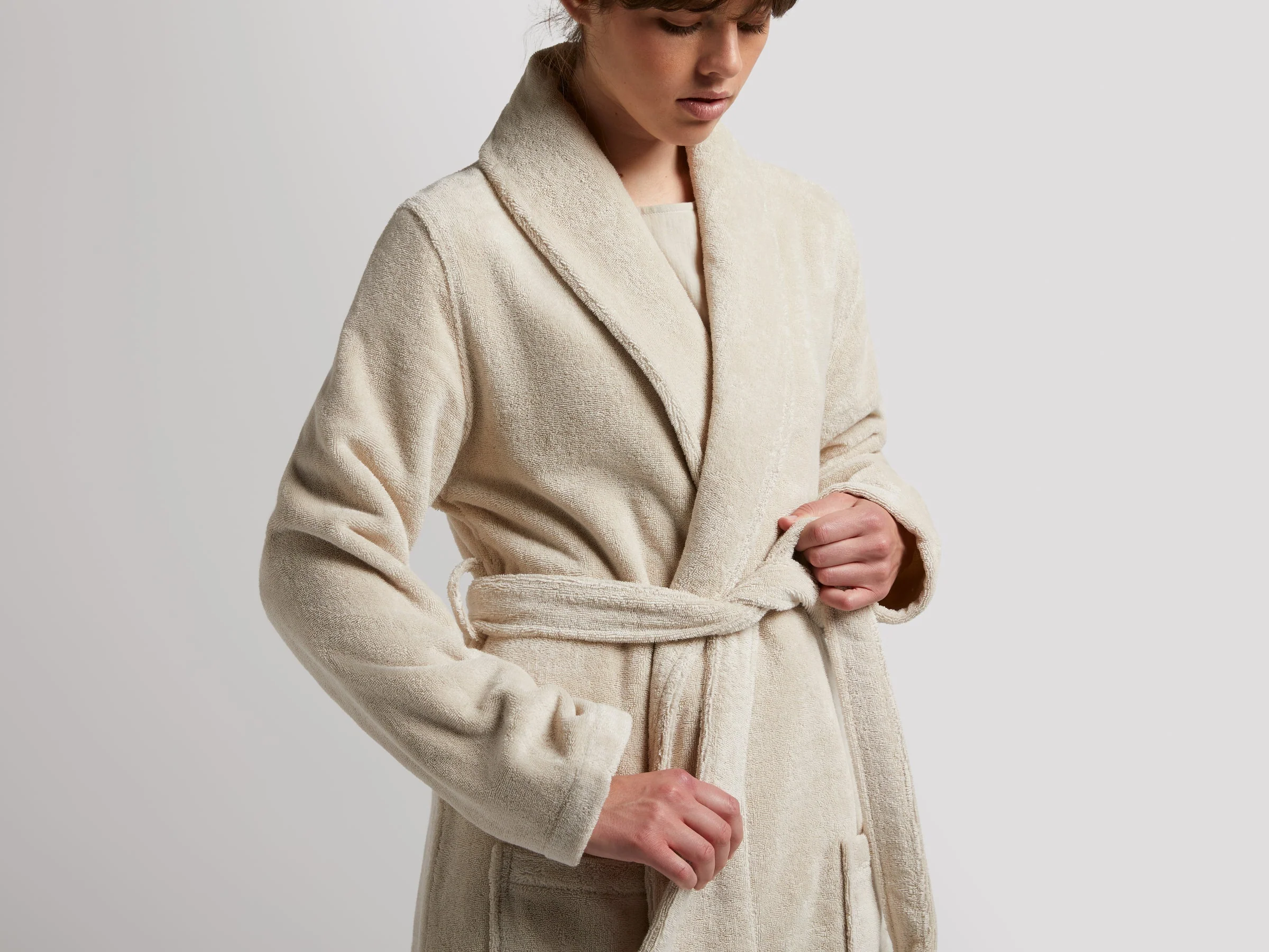 Classic Turkish Cotton Robe - FINAL SALE (Bone) - Image 6