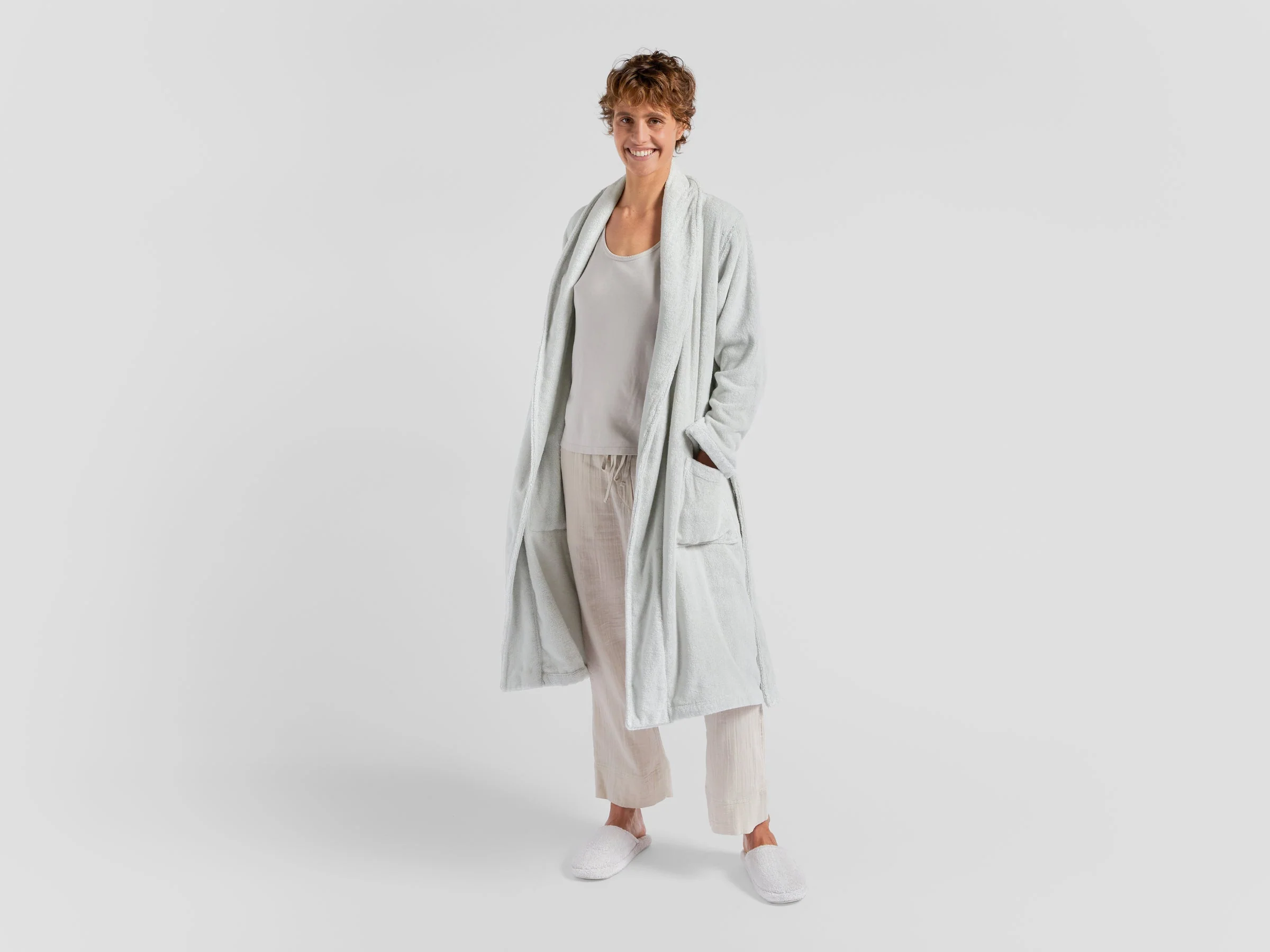 Classic Turkish Cotton Robe - FINAL SALE (Mineral) - Image 5