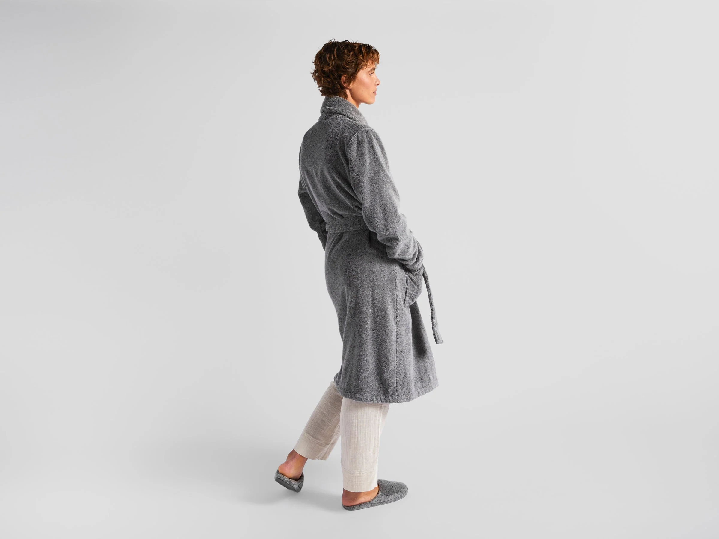 Classic Turkish Cotton Robe - FINAL SALE (Stone) - Image 4
