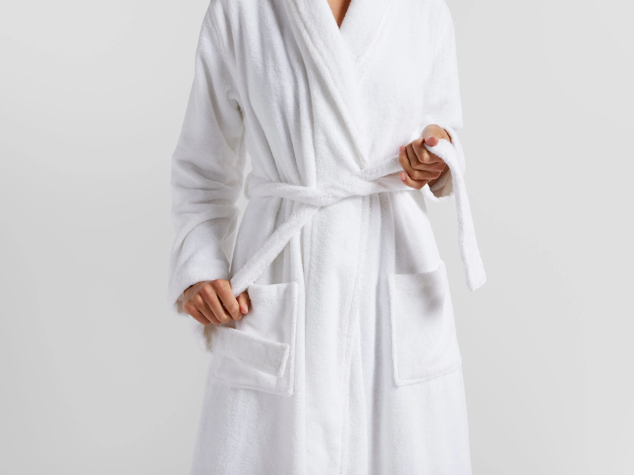 Classic Turkish Cotton Robe - FINAL SALE (White) - Image 4