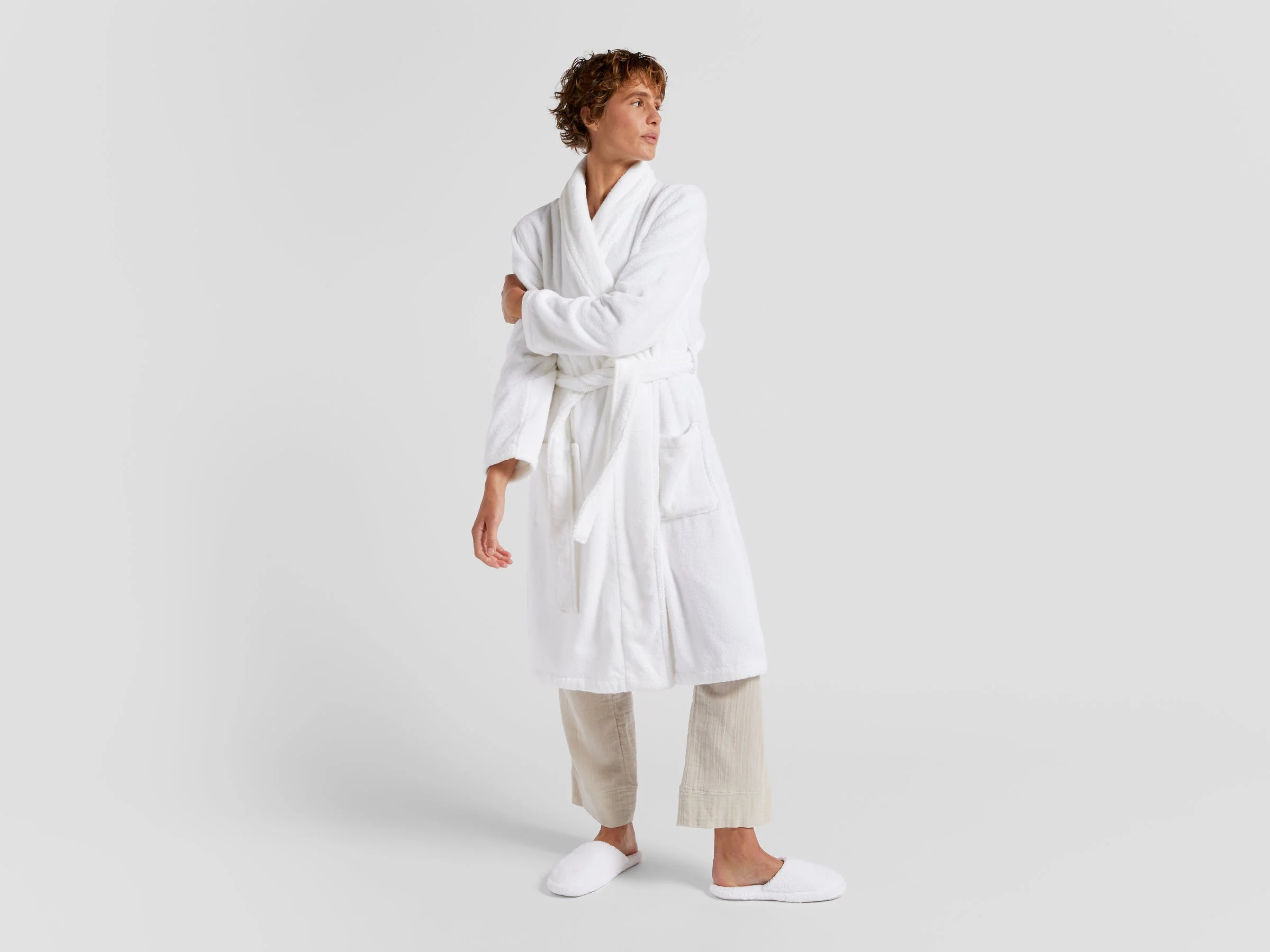 Classic Turkish Cotton Robe - FINAL SALE (White) - Image 5