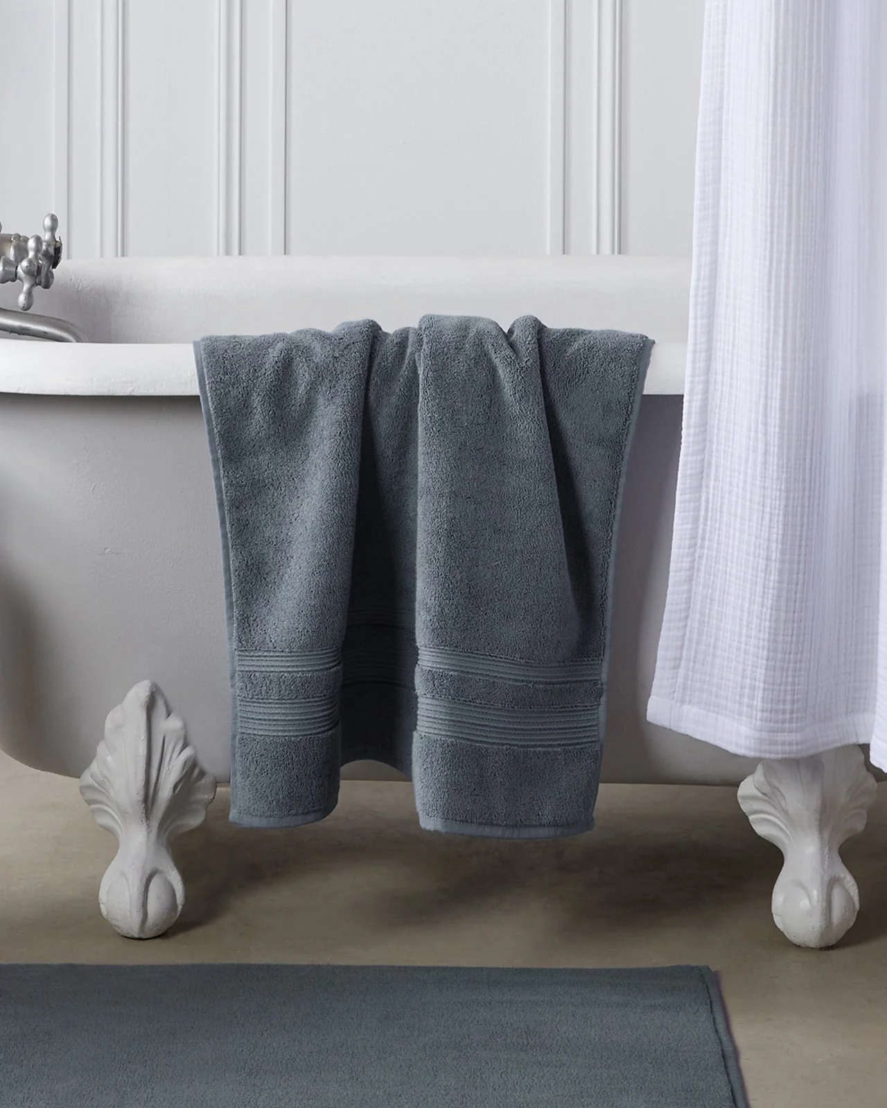 Classic Turkish Cotton Tub Mat (Dusk) - Image 2