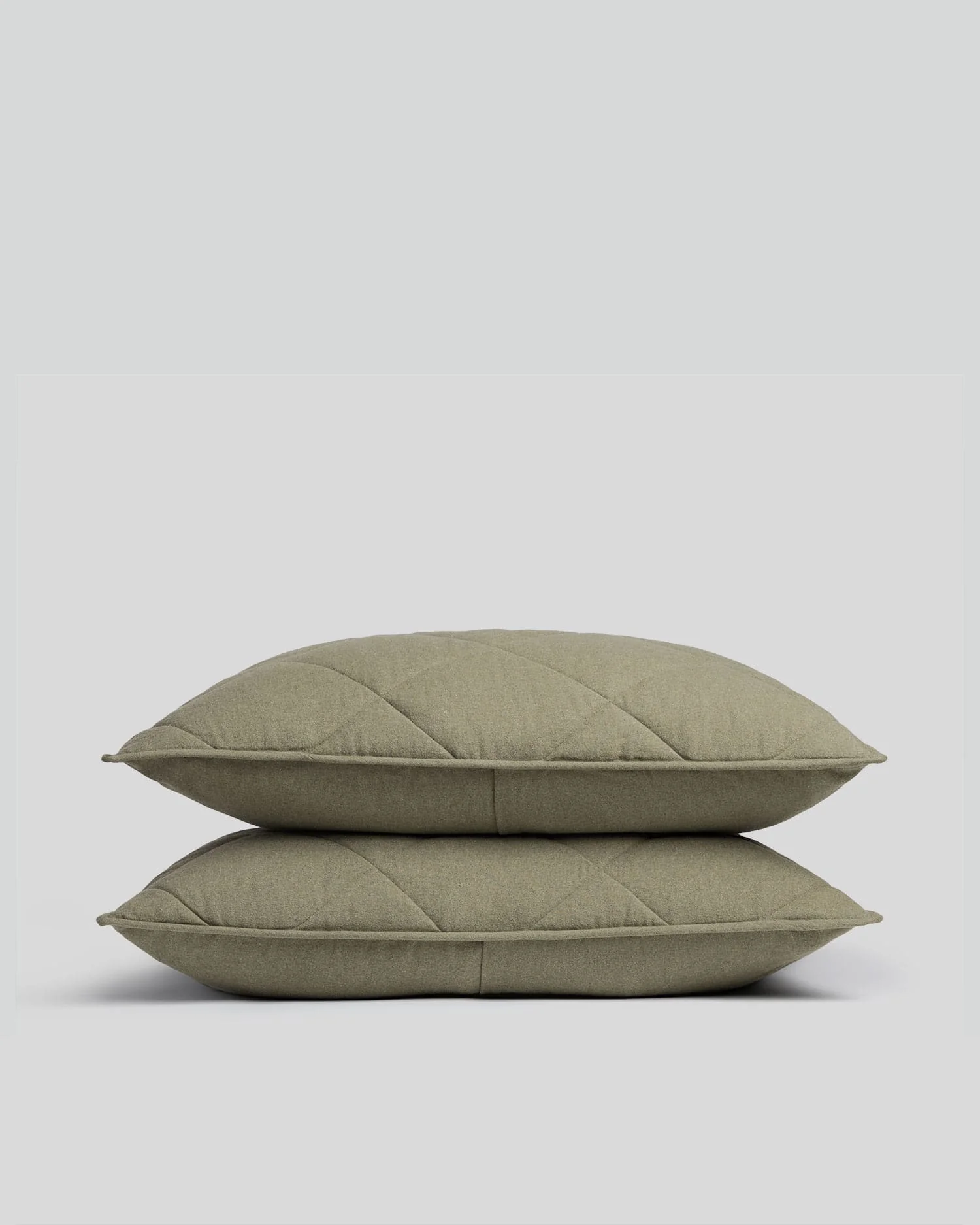 Flannel Quilted Shams - FINAL SALE (Thyme)