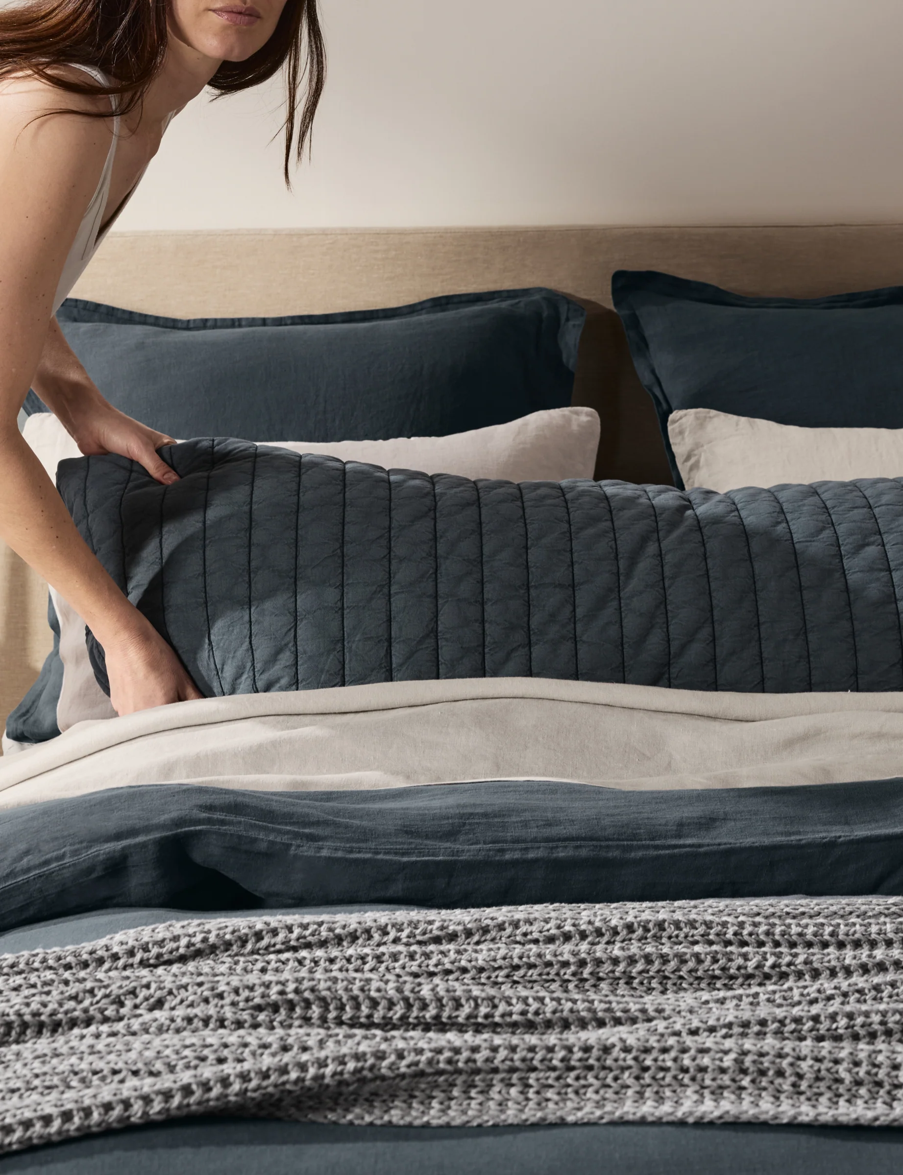 Garment Dyed Channel Body Pillow Cover - FINAL SALE (Dusk) - Image 4