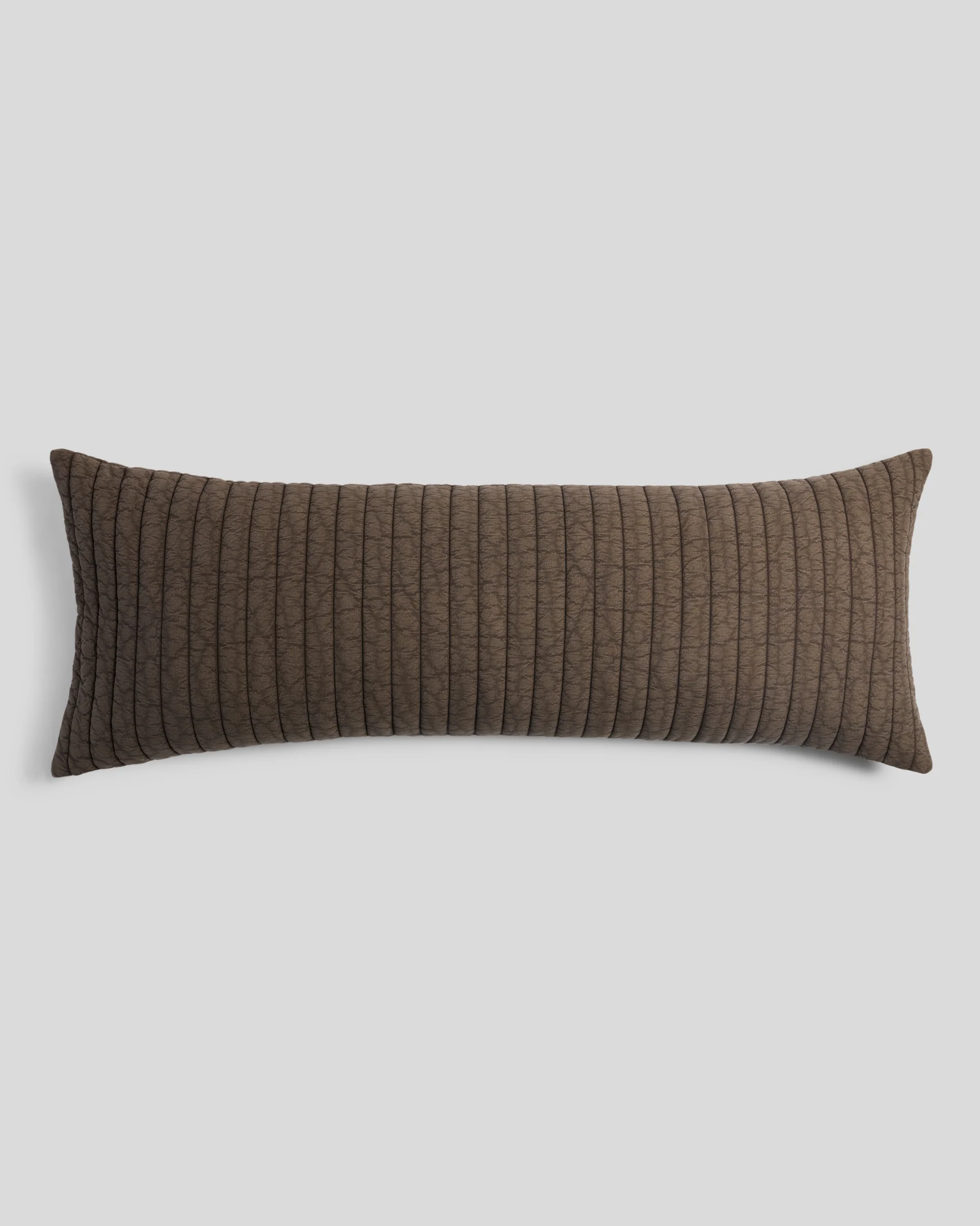 Garment Dyed Channel Body Pillow Cover - FINAL SALE (Warm Grey)