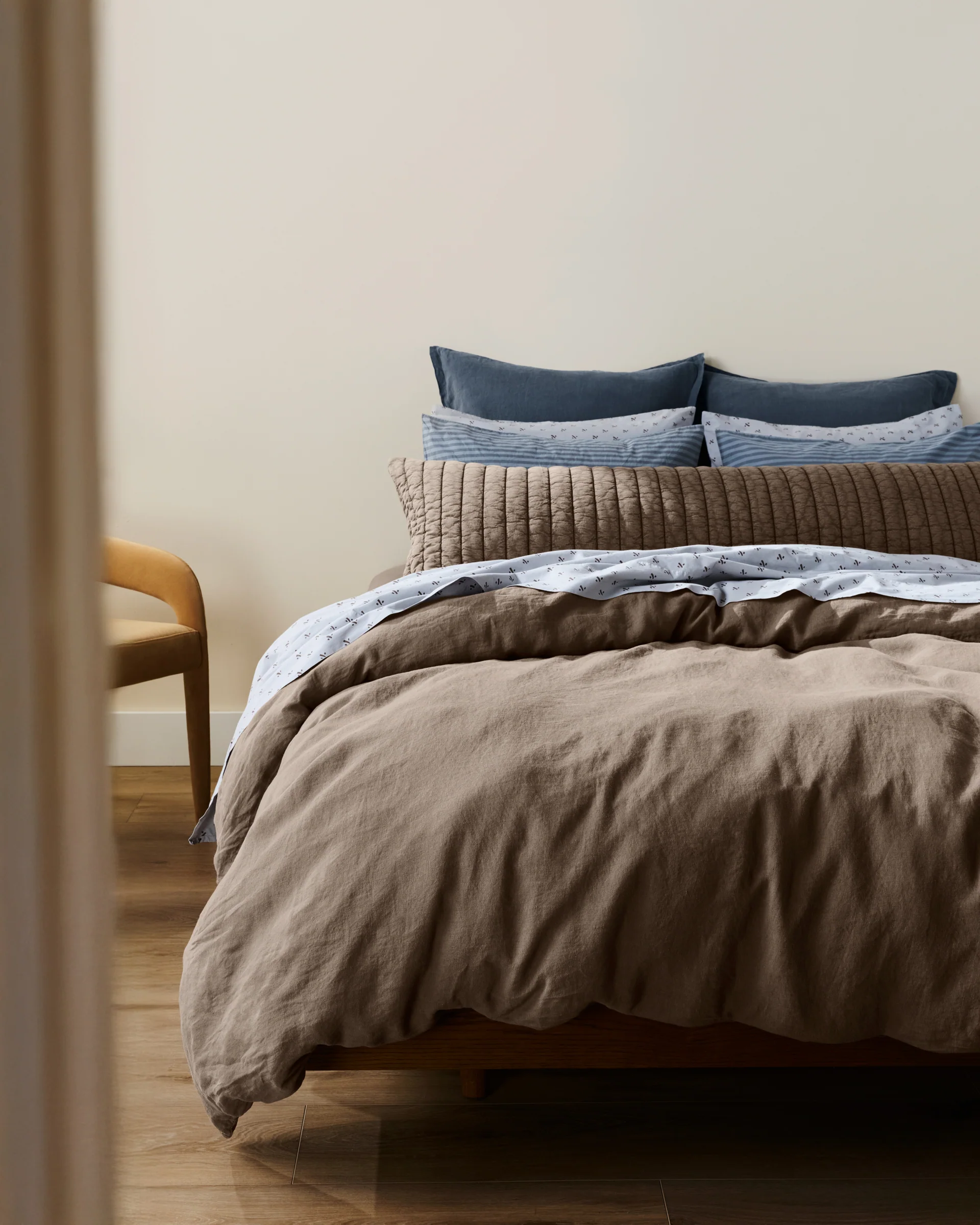 Garment Dyed Channel Body Pillow Cover - FINAL SALE (Warm Grey) - Image 2