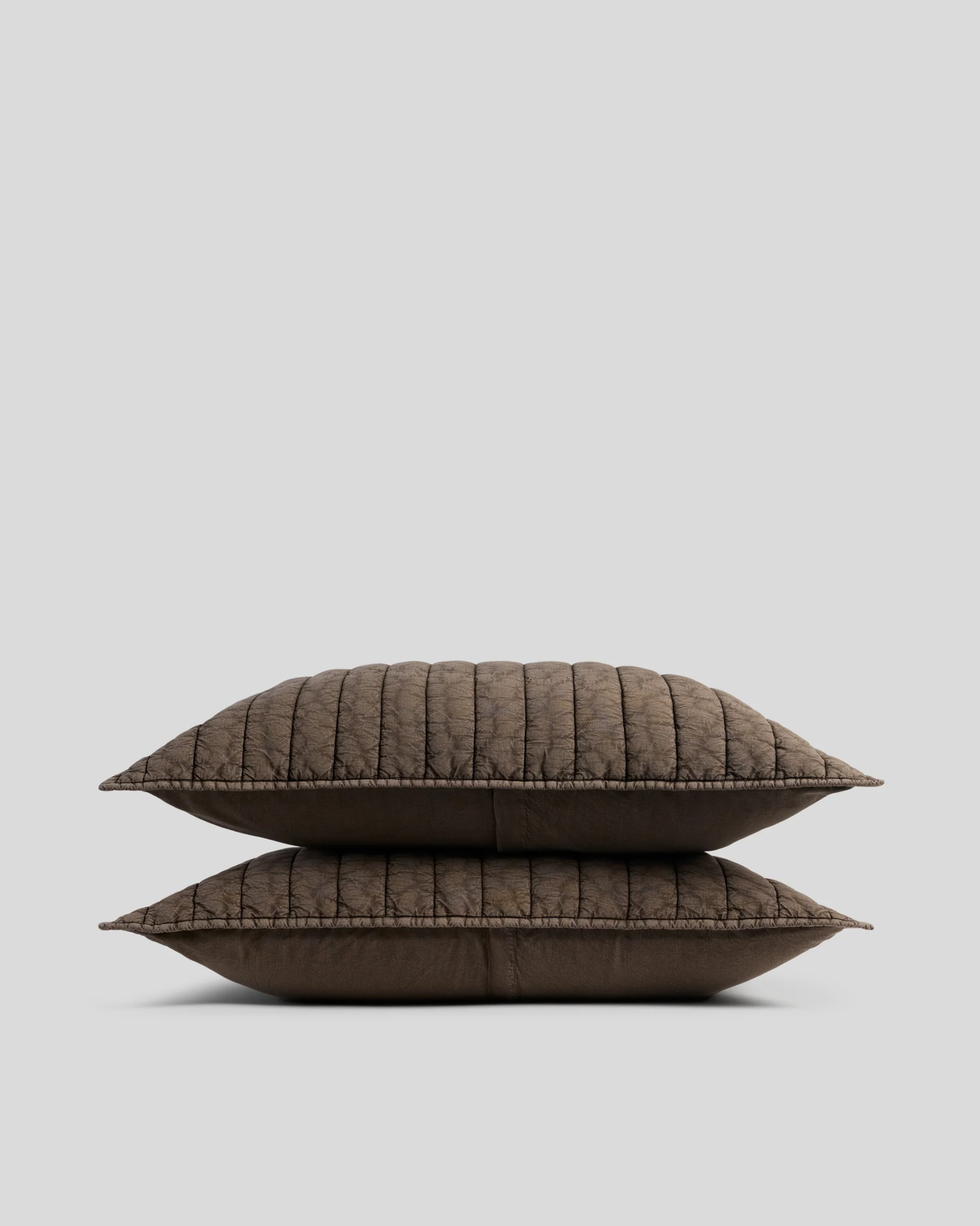 Garment Dyed Channel Sham Set - FINAL SALE (Warm Grey)