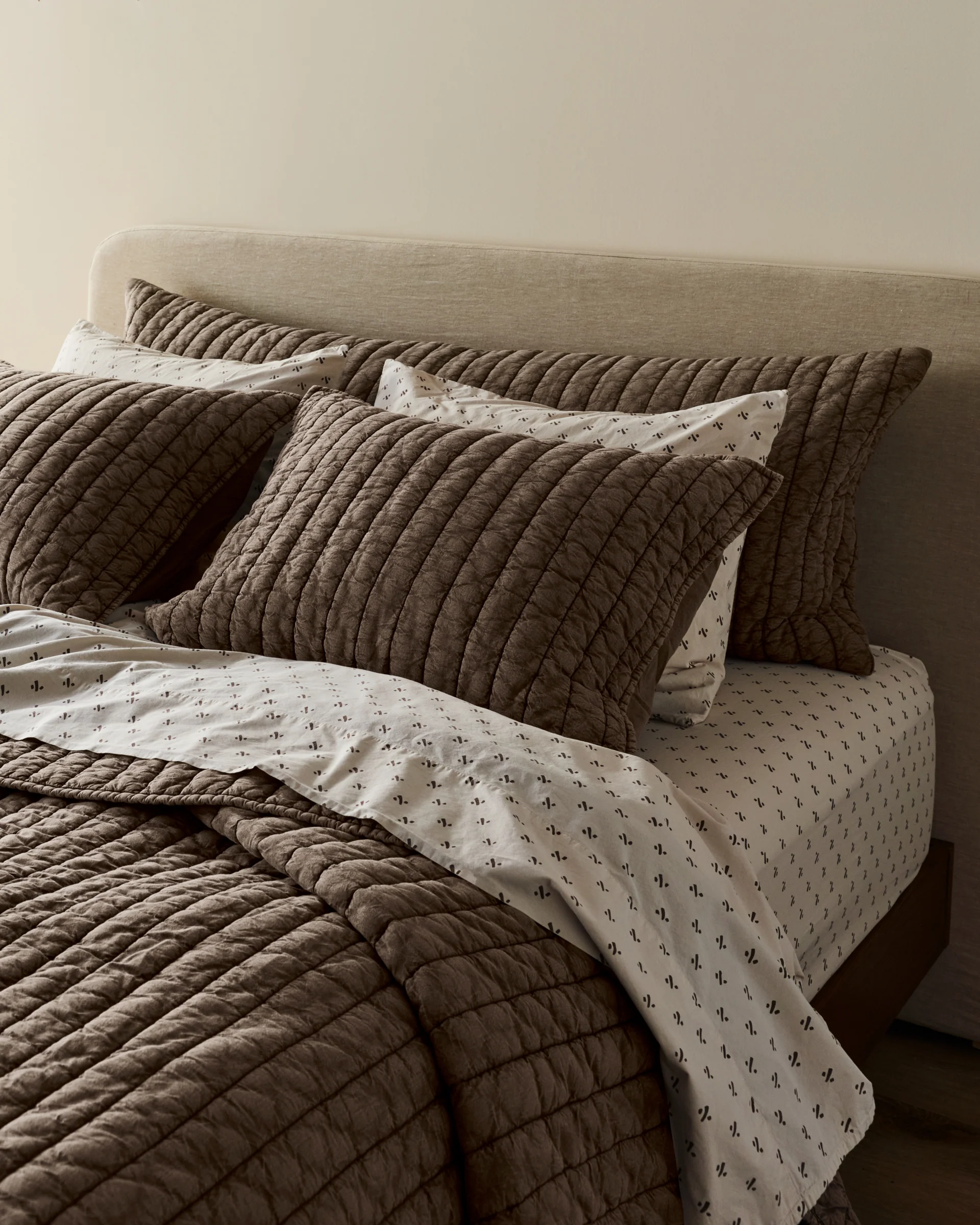 Garment Dyed Channel Sham Set - FINAL SALE (Warm Grey) - Image 2