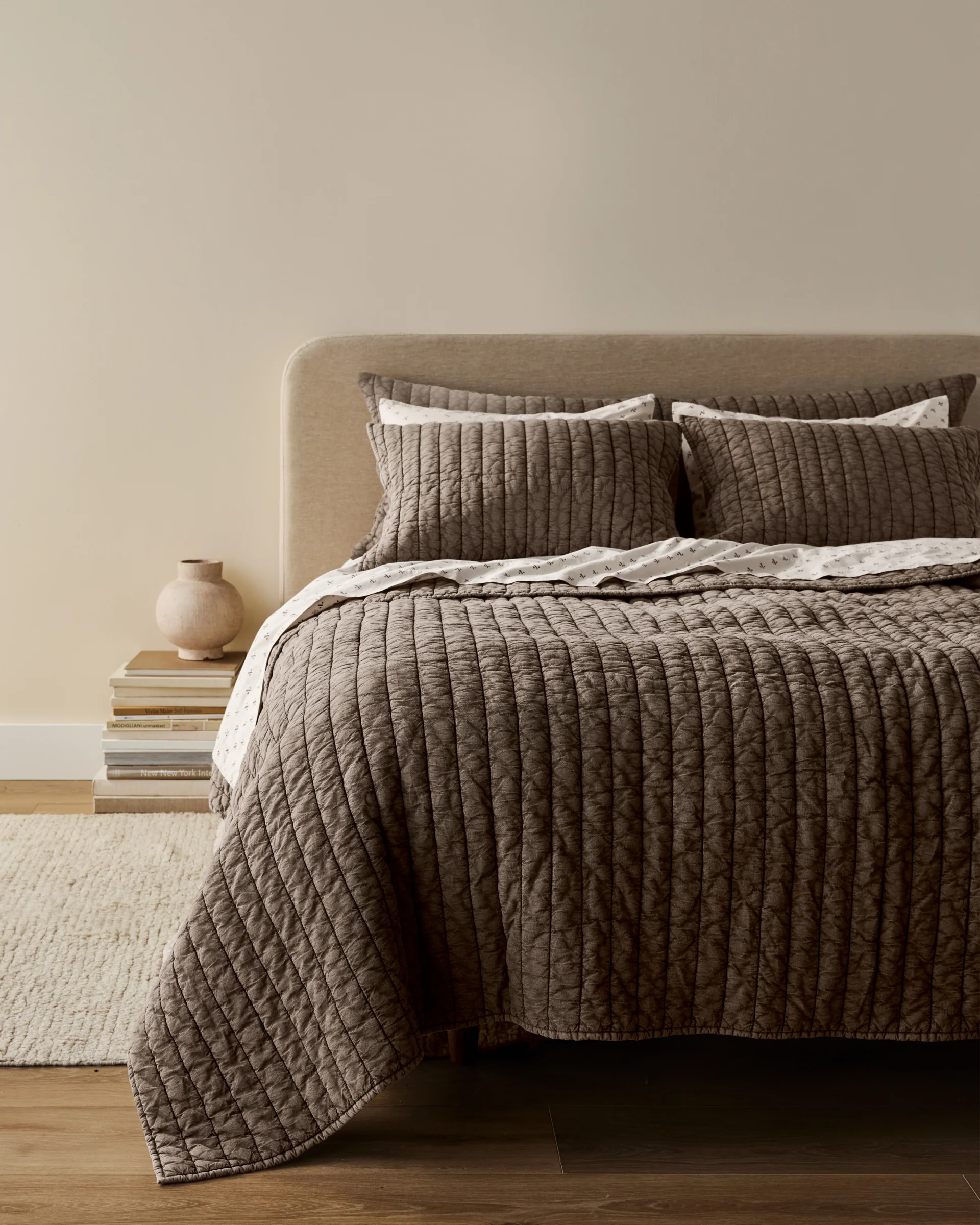 Garment Dyed Channel Sham Set - FINAL SALE (Warm Grey) - Image 4