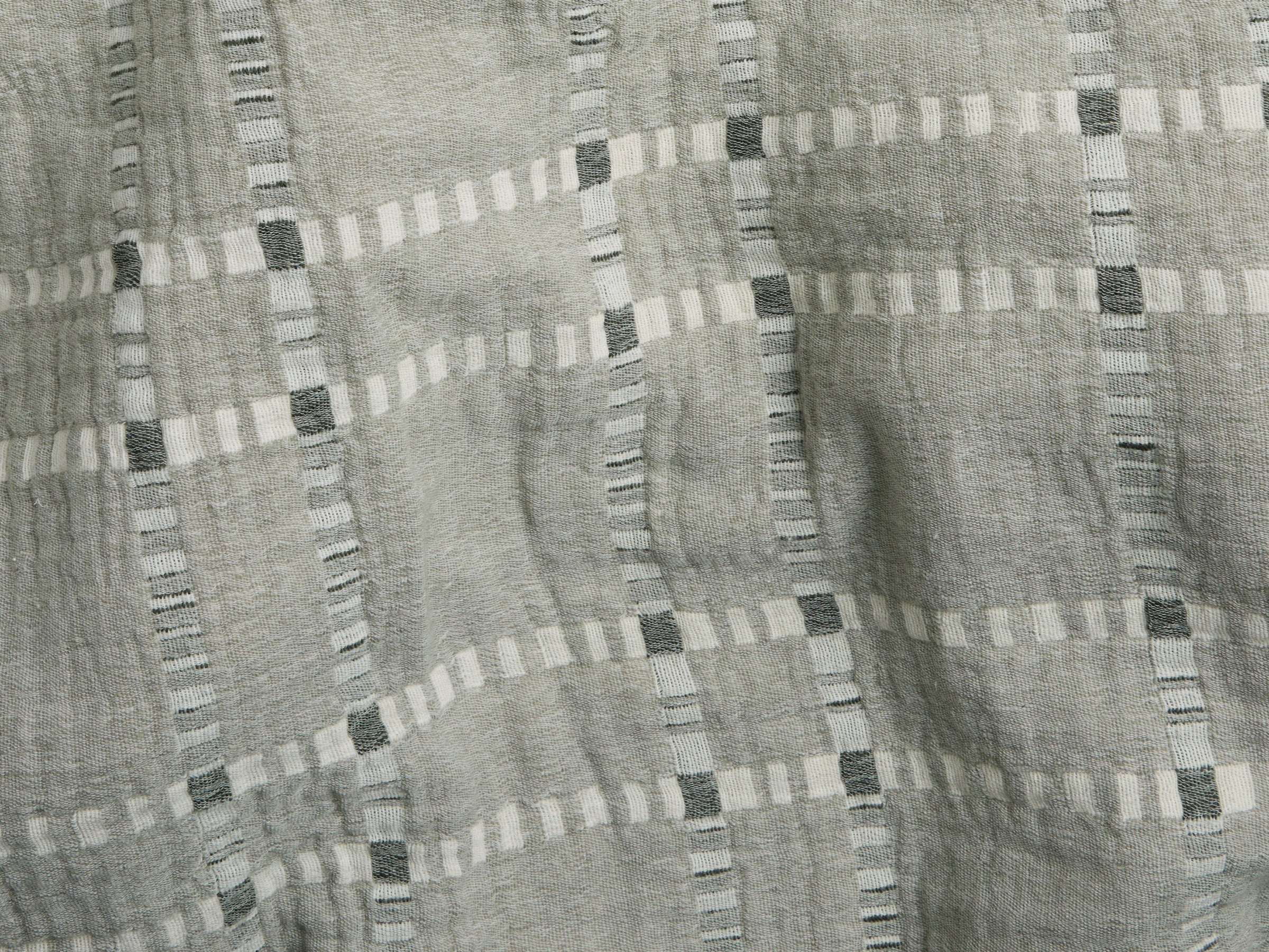 Grid Cotton Wool Coverlet - FINAL SALE (Moss) - Image 3