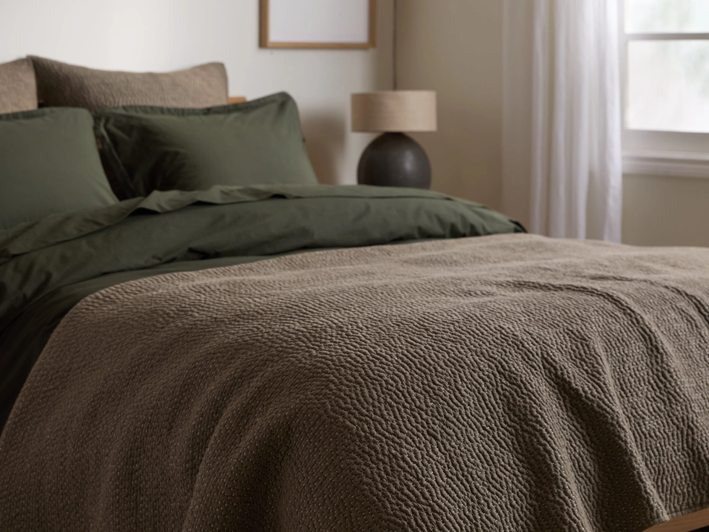 Hand Stitched Cotton Quilt - FINAL SALE (Ash) - Image 3