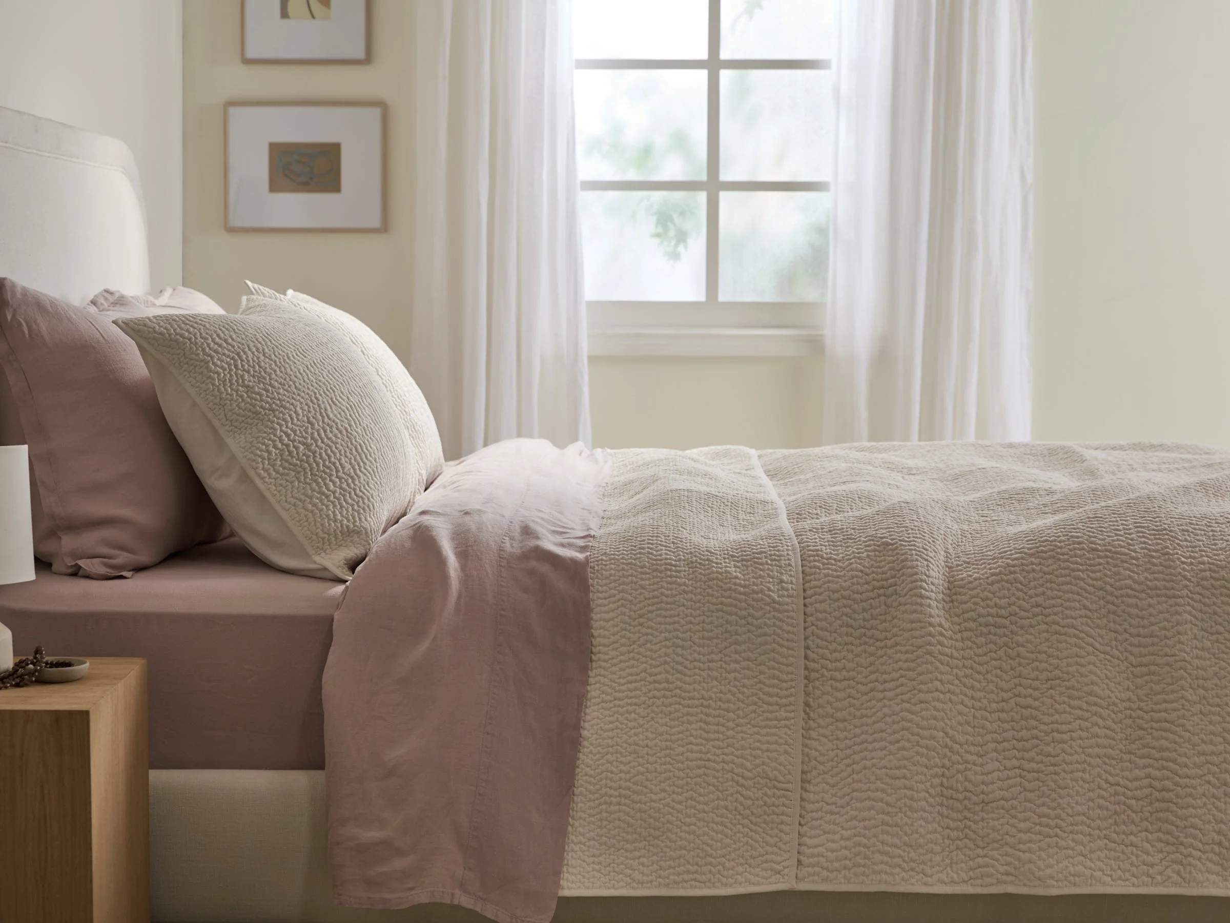 Hand Stitched Cotton Quilt - FINAL SALE (Cream) - Image 2