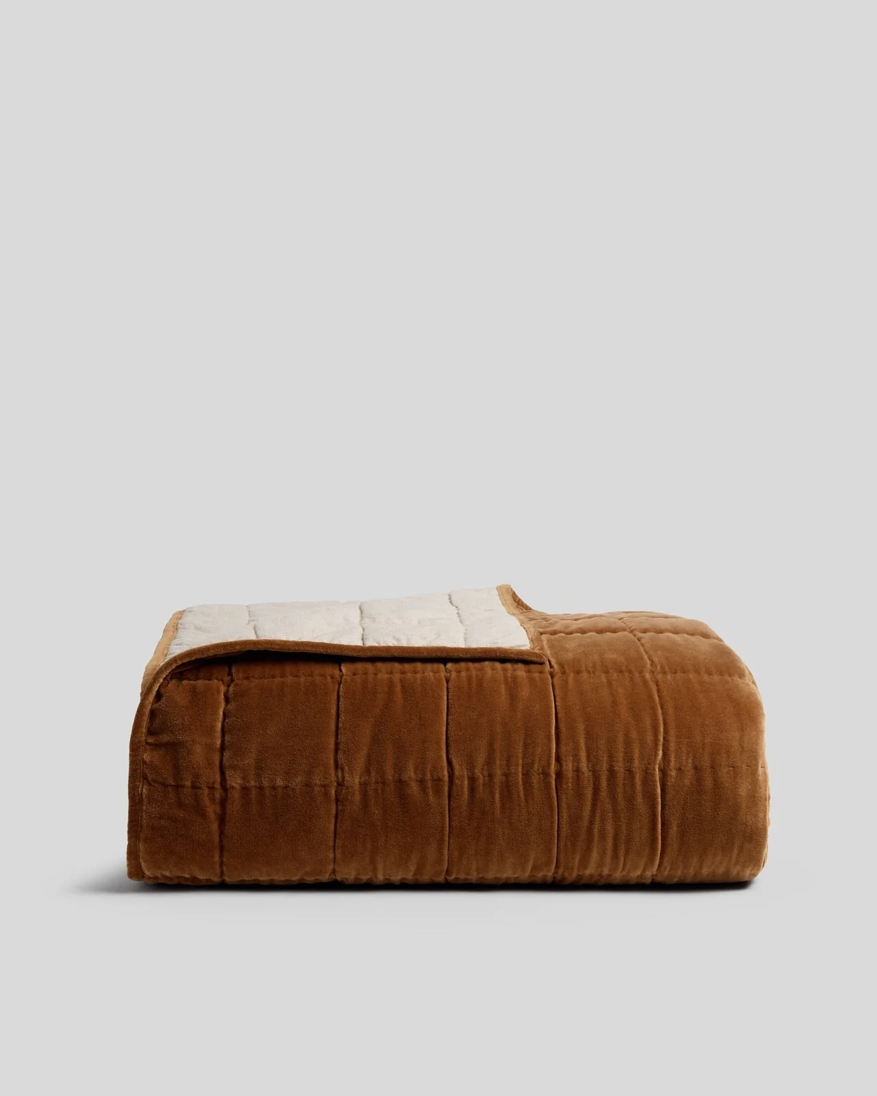 Hand Stitched Velvet Quilt (Tobacco)