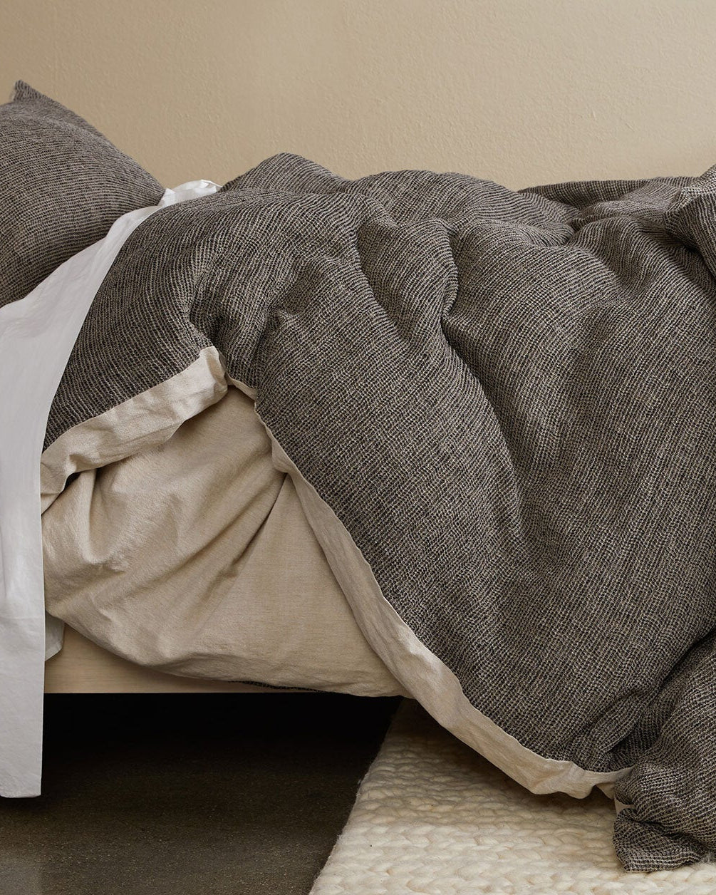 Honeycomb Duvet Cover - FINAL SALE (Soft Black and Natural) - Image 2