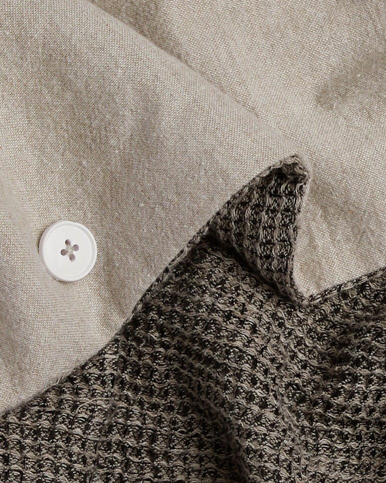 Honeycomb Duvet Cover - FINAL SALE (Soft Black and Natural) - Image 3