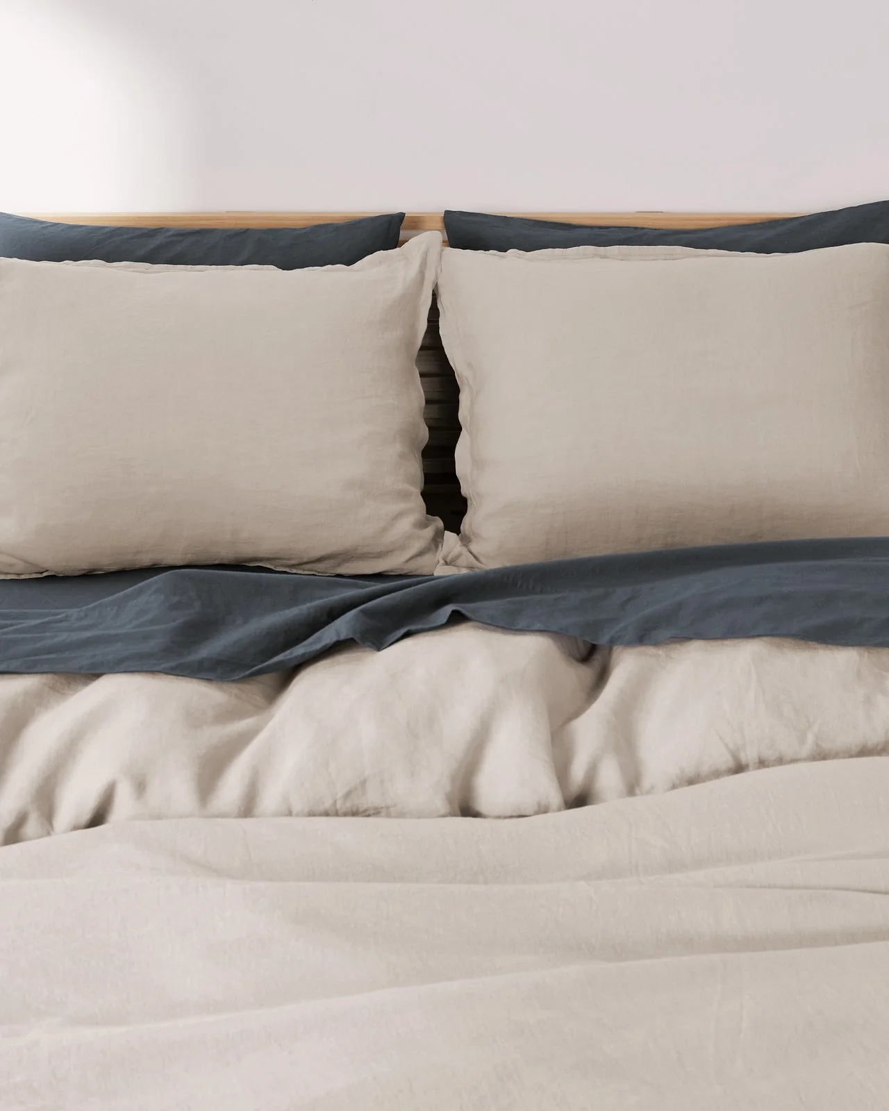 Linen Duvet Cover Set - Bone K/CK - Image 2