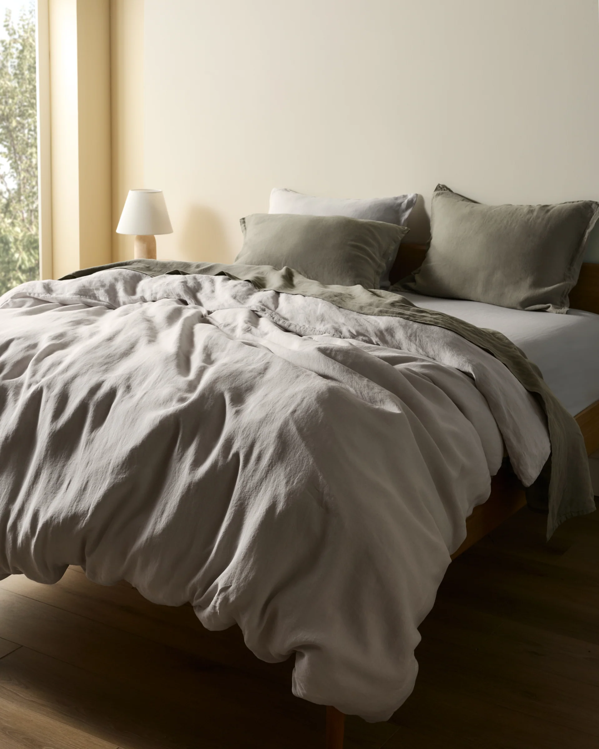 Linen Duvet Cover Set - Dove F/Q - Image 2