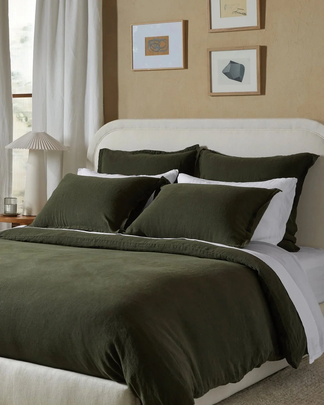 Linen Duvet Cover Set - Evergreen F/Q - Image 4