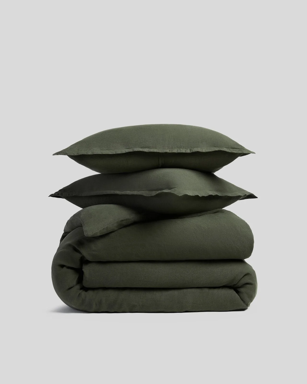 Linen Duvet Cover Set - Evergreen K/CK