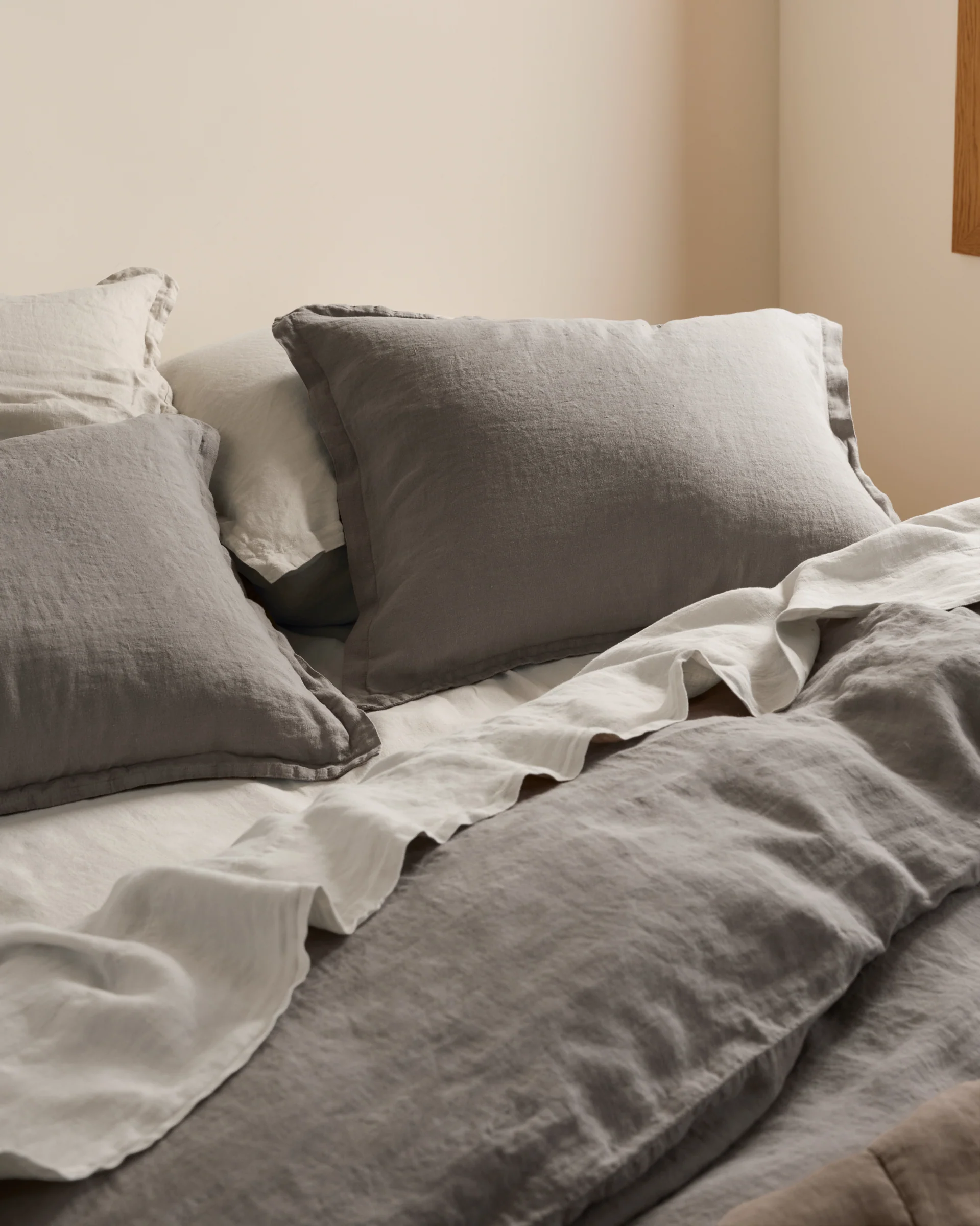 Linen Duvet Cover Set - Pebble F/Q - Image 4