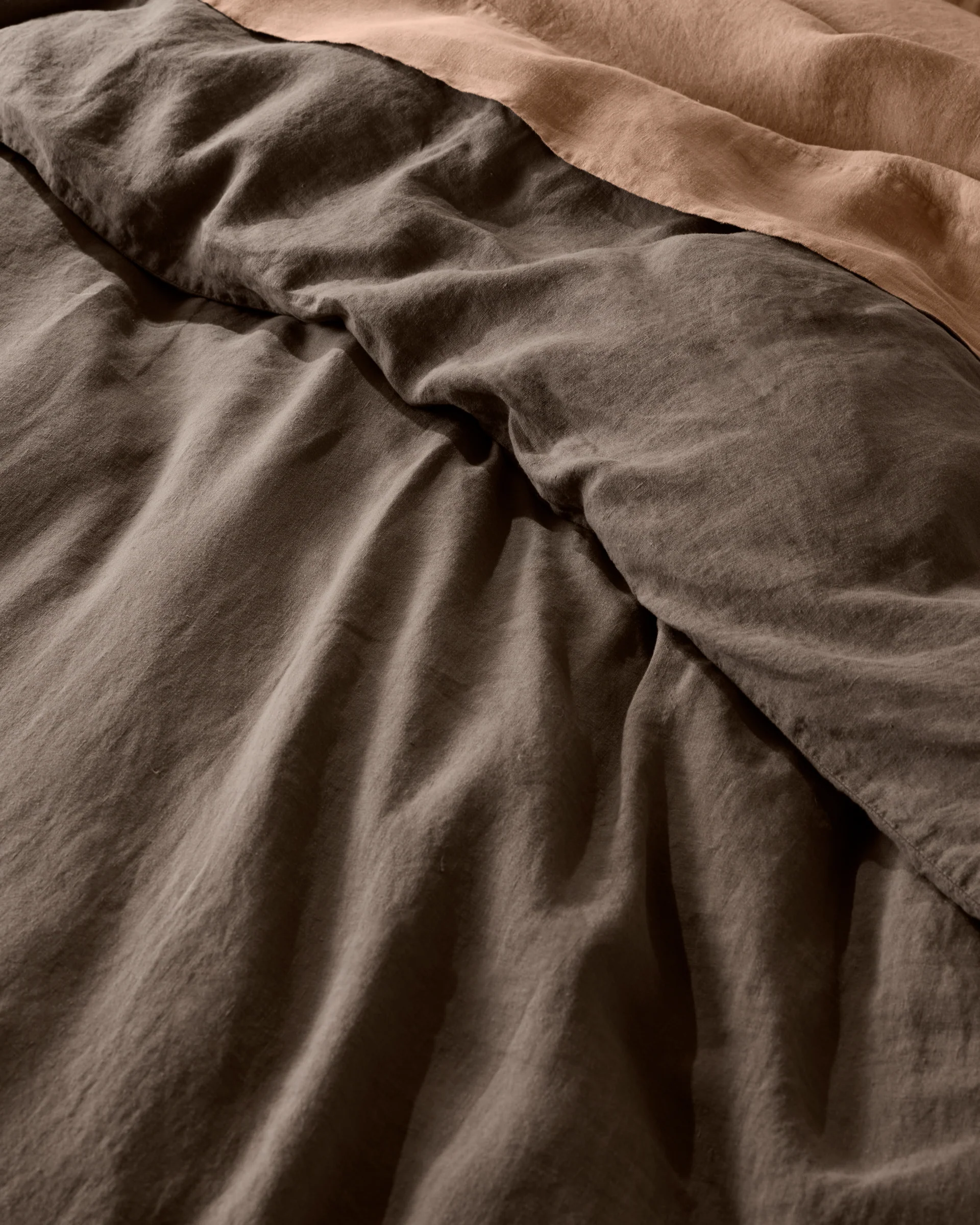 Linen Duvet Cover Set - Warm Grey F/Q - Image 4