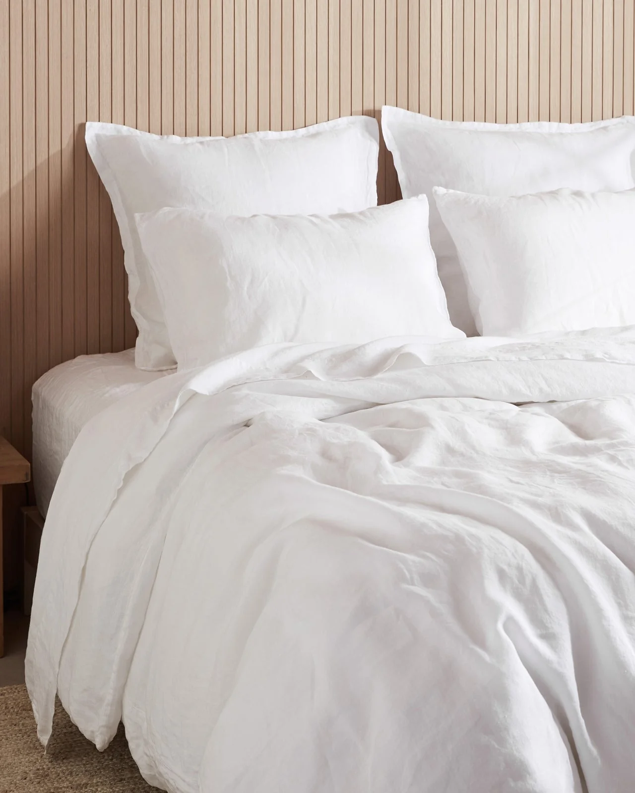 Linen Duvet Cover Set - White F/Q - Image 2