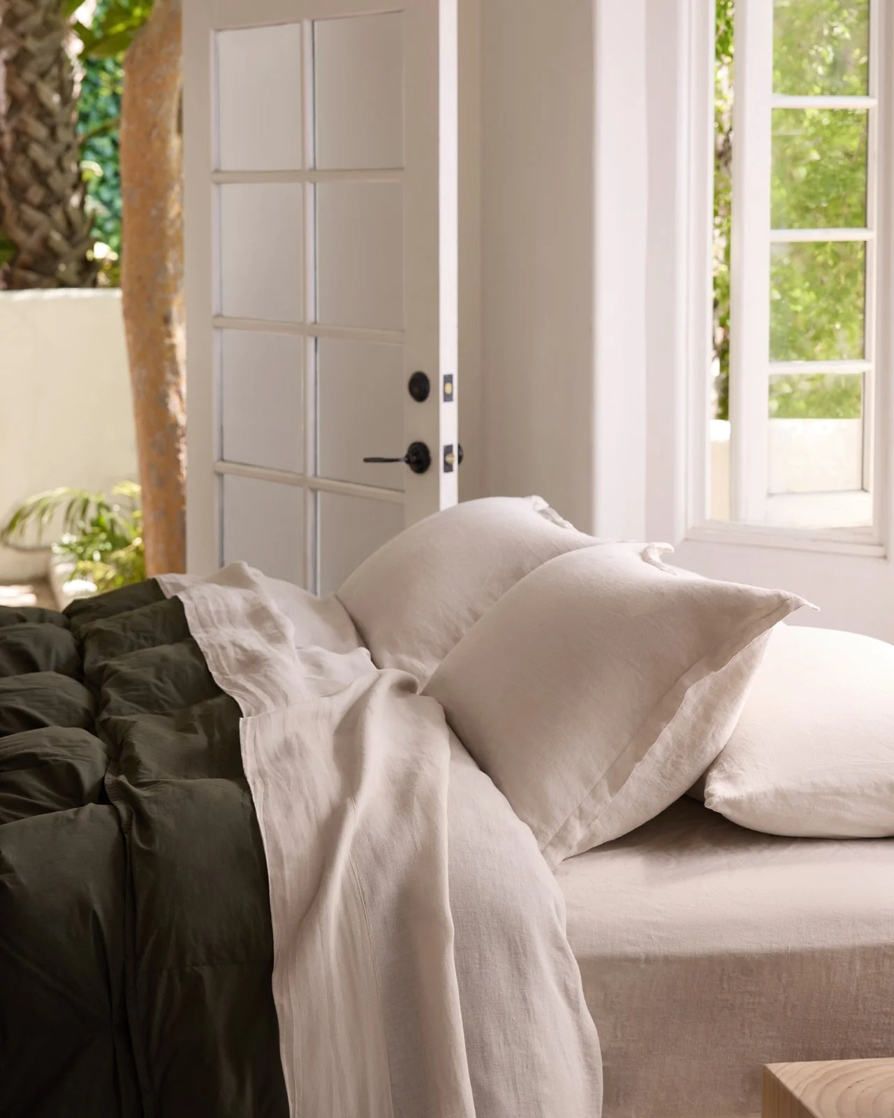 Linen Fitted Sheet (Bone) - Image 4