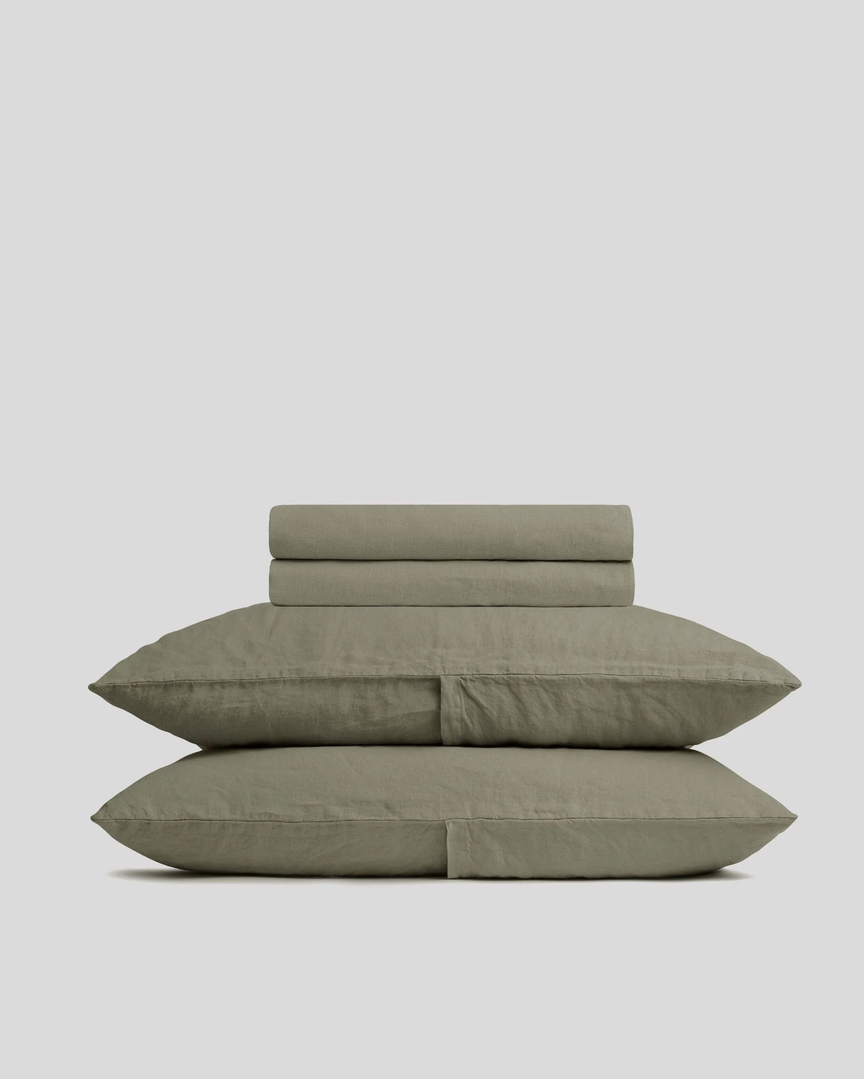 Linen Sheet Set - Moss K/CK