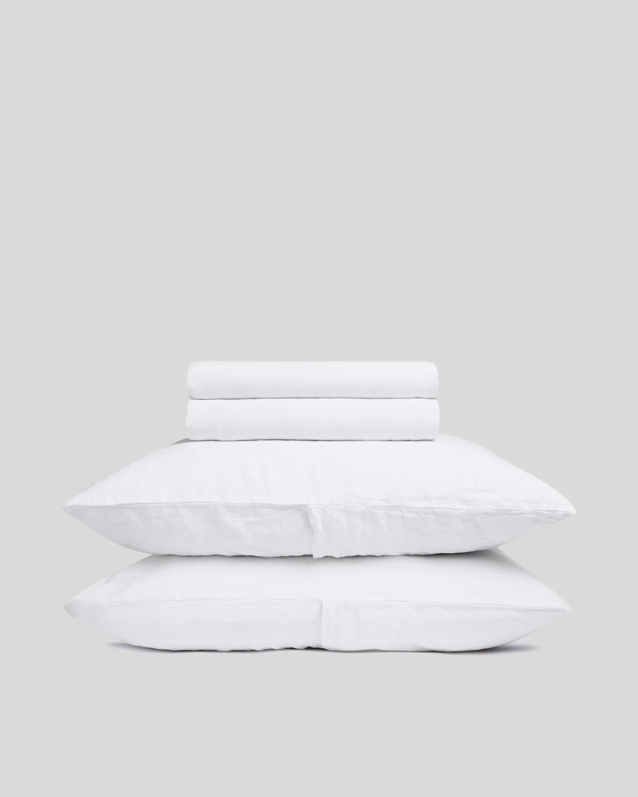 Linen Sheet Set - White K/CK